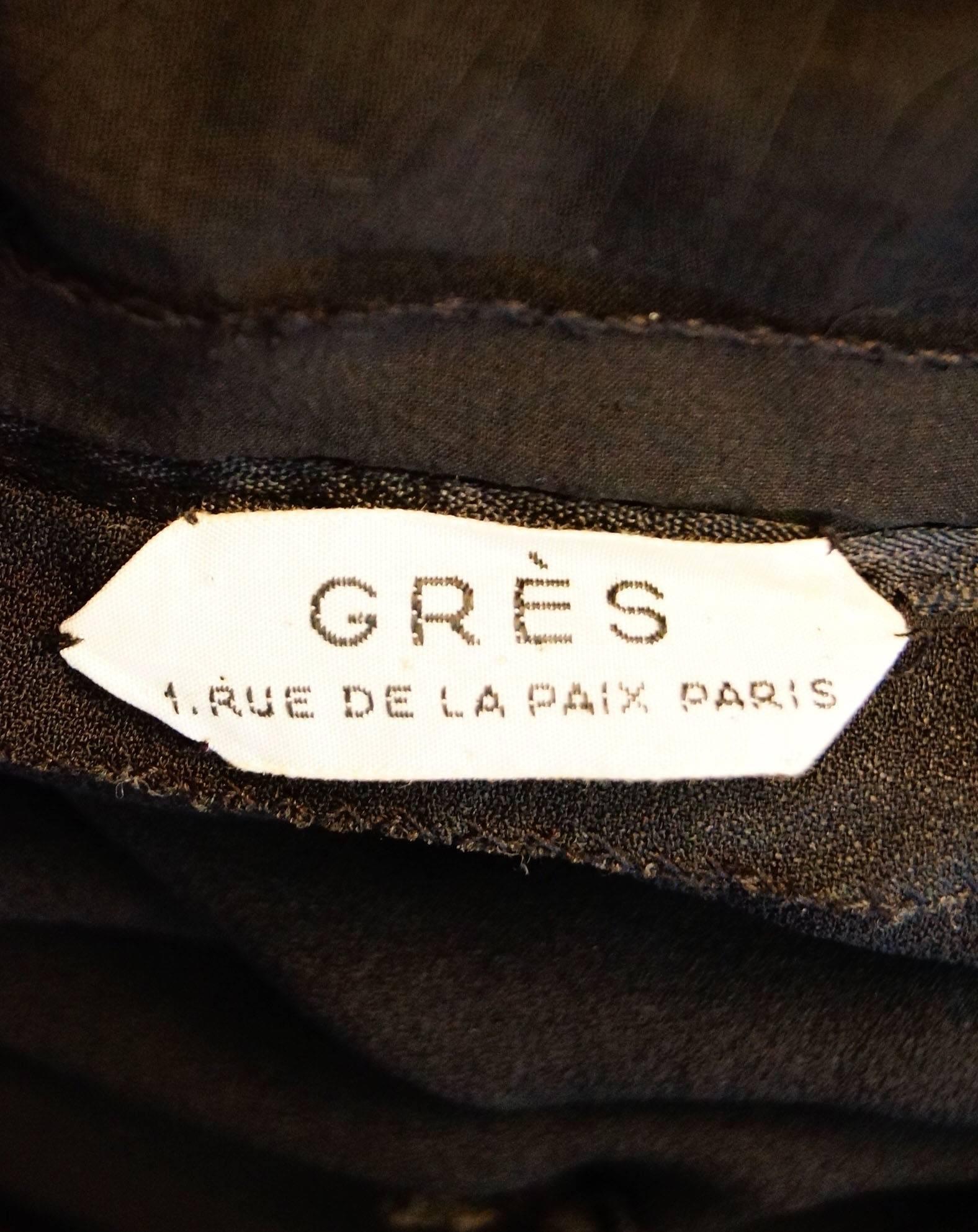 Importante robe en tricot de soie des années 1940 Madame Grès Grecian Goddess en noir et rouge en vente 4