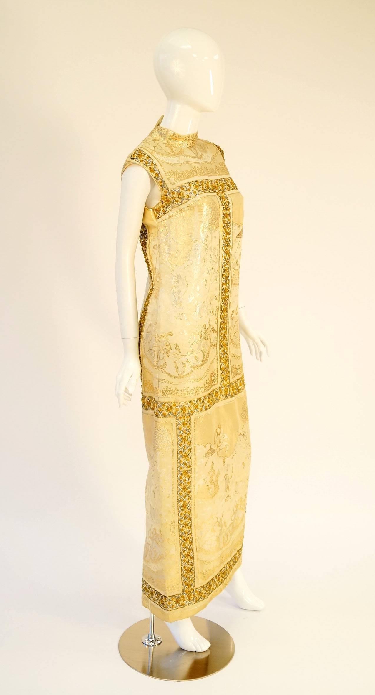 gold lame gown