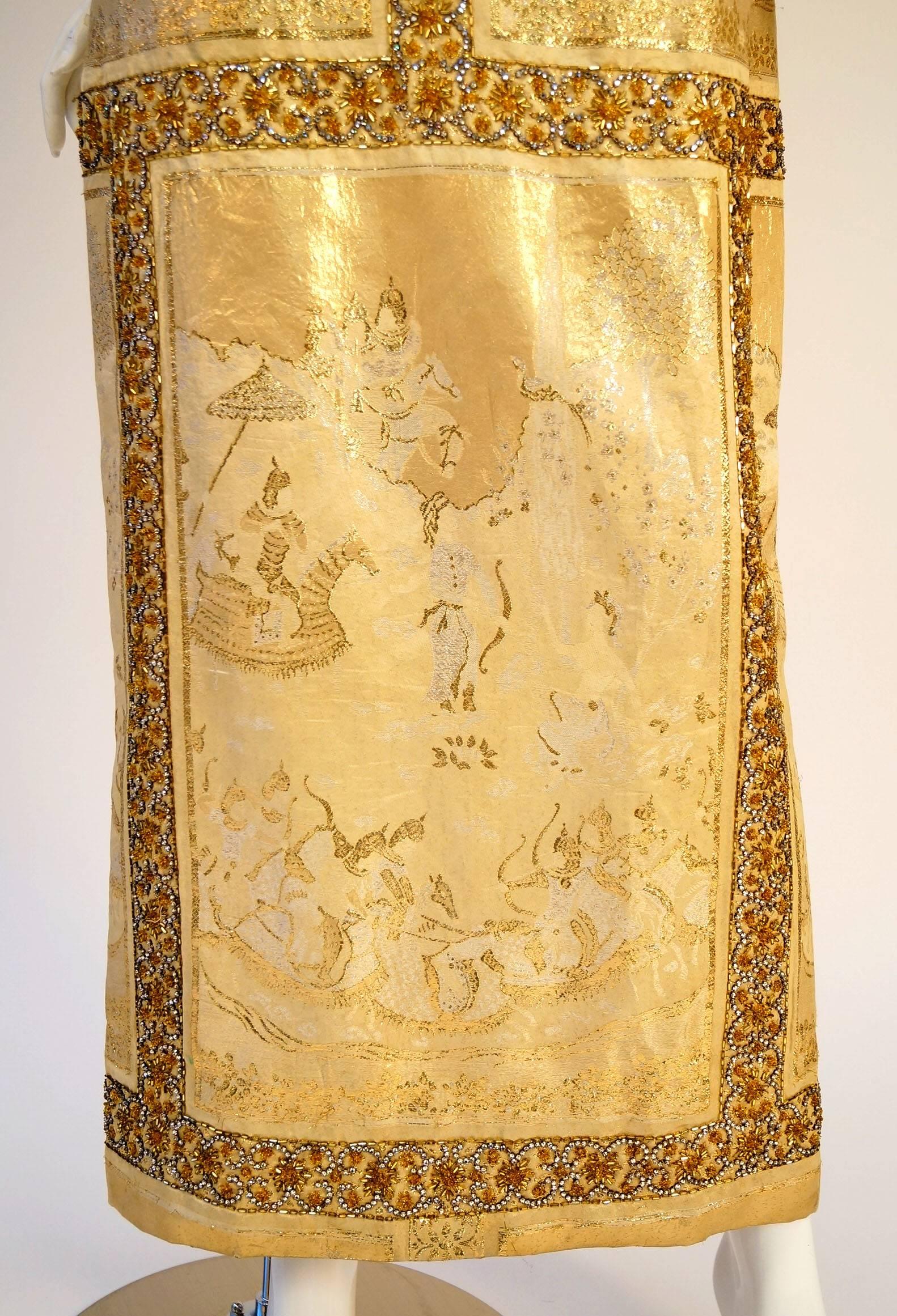 gold lame dress