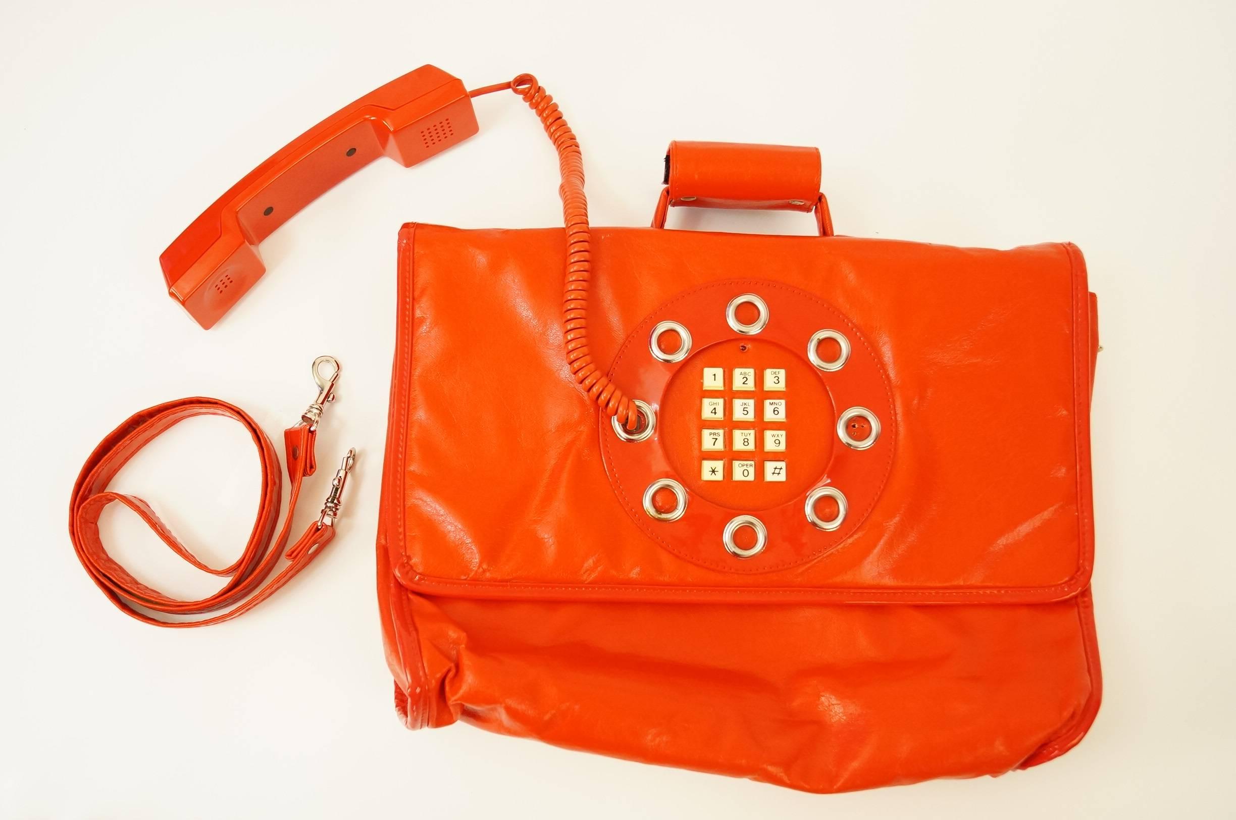 1970s Dallas Handbags' ”Phone” Directory Red Leather Purse NWT 3