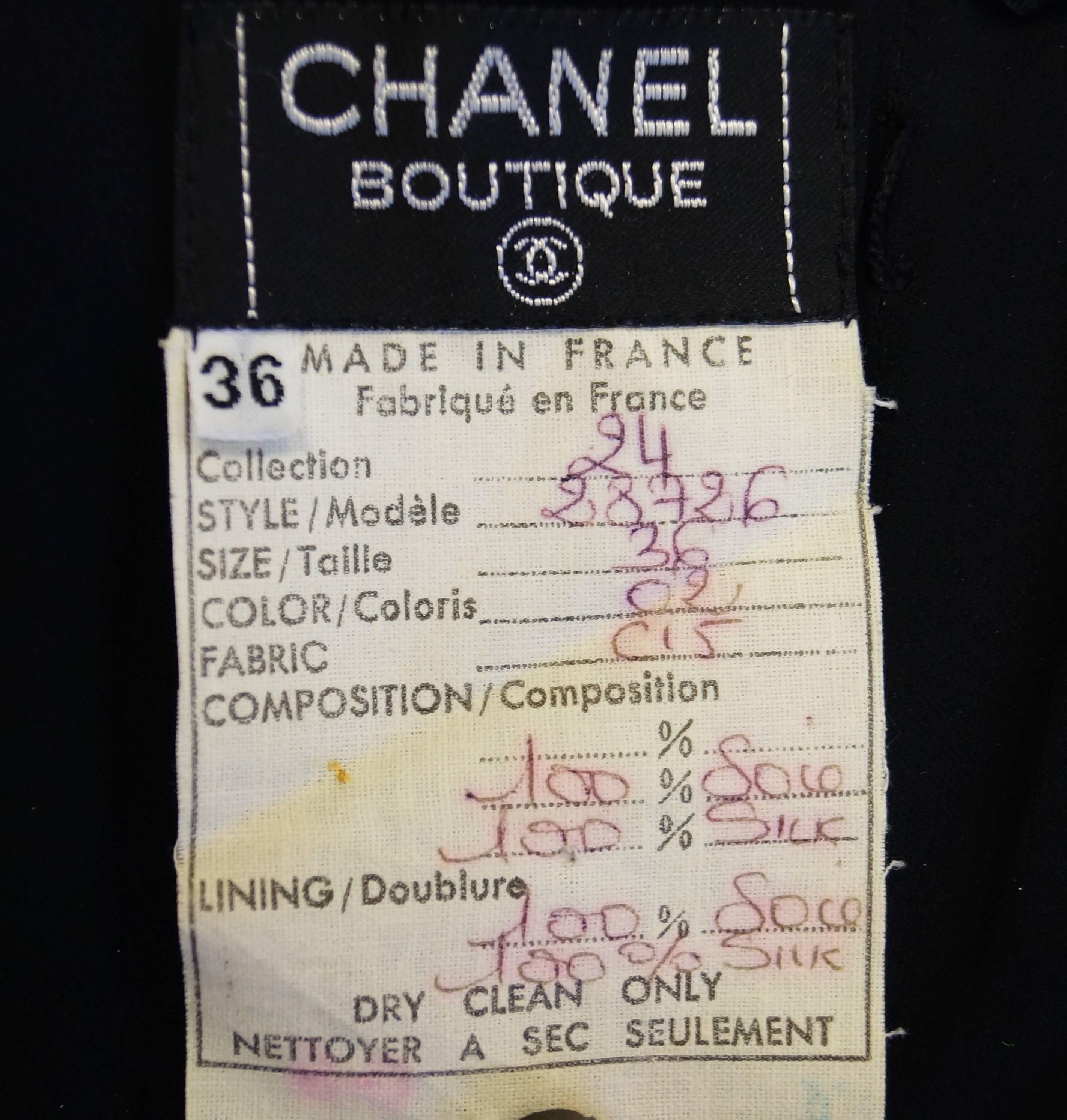 Early 1980s Chanel Silk Camellia Evening Dress  3