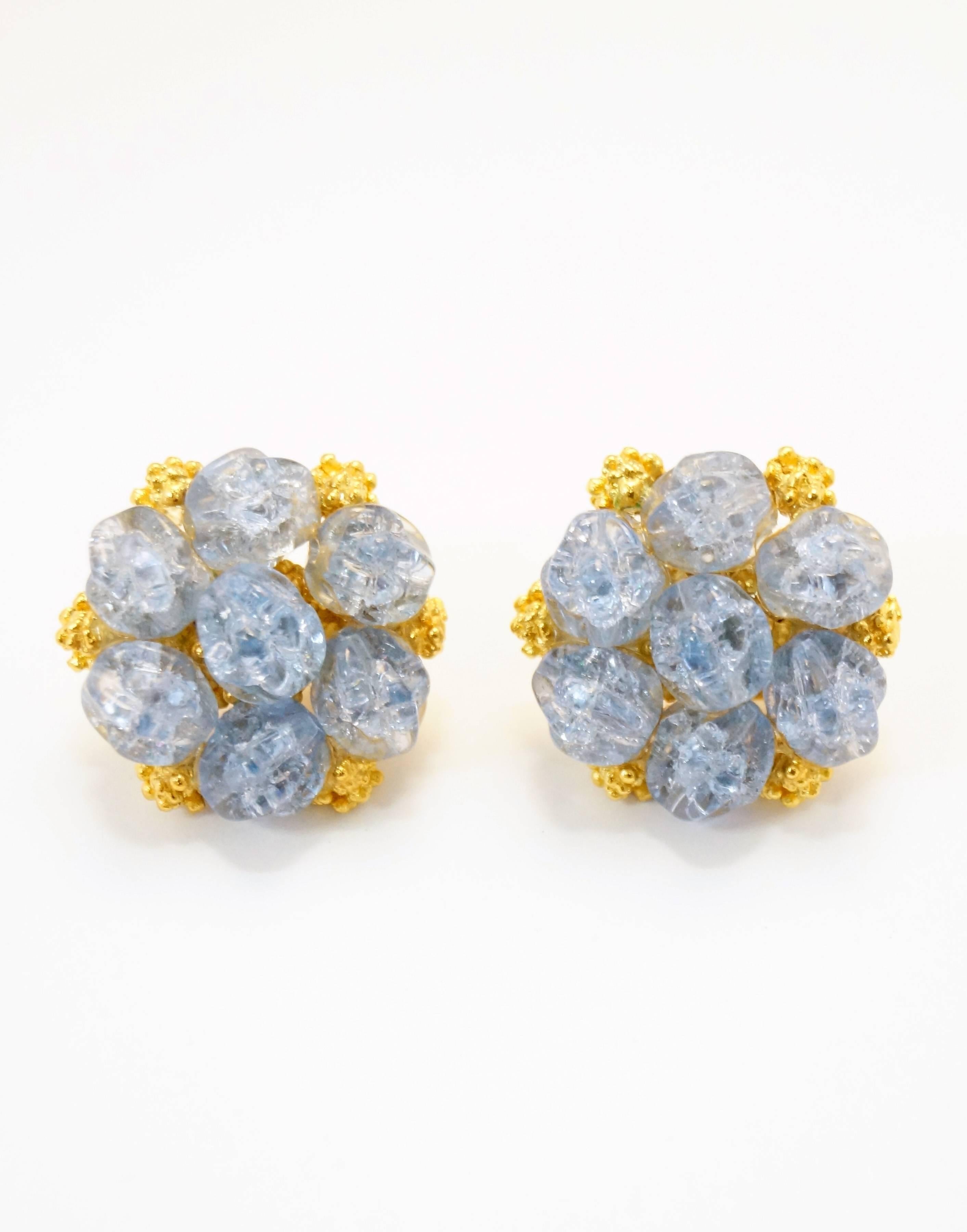 1950s Trifari Grand Parure - Blue Rhinestone with Gold Tone Nugget Spacers For Sale 4