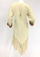 Laser Cut Buckskin and Snakeskin Vintage Beaded Dress