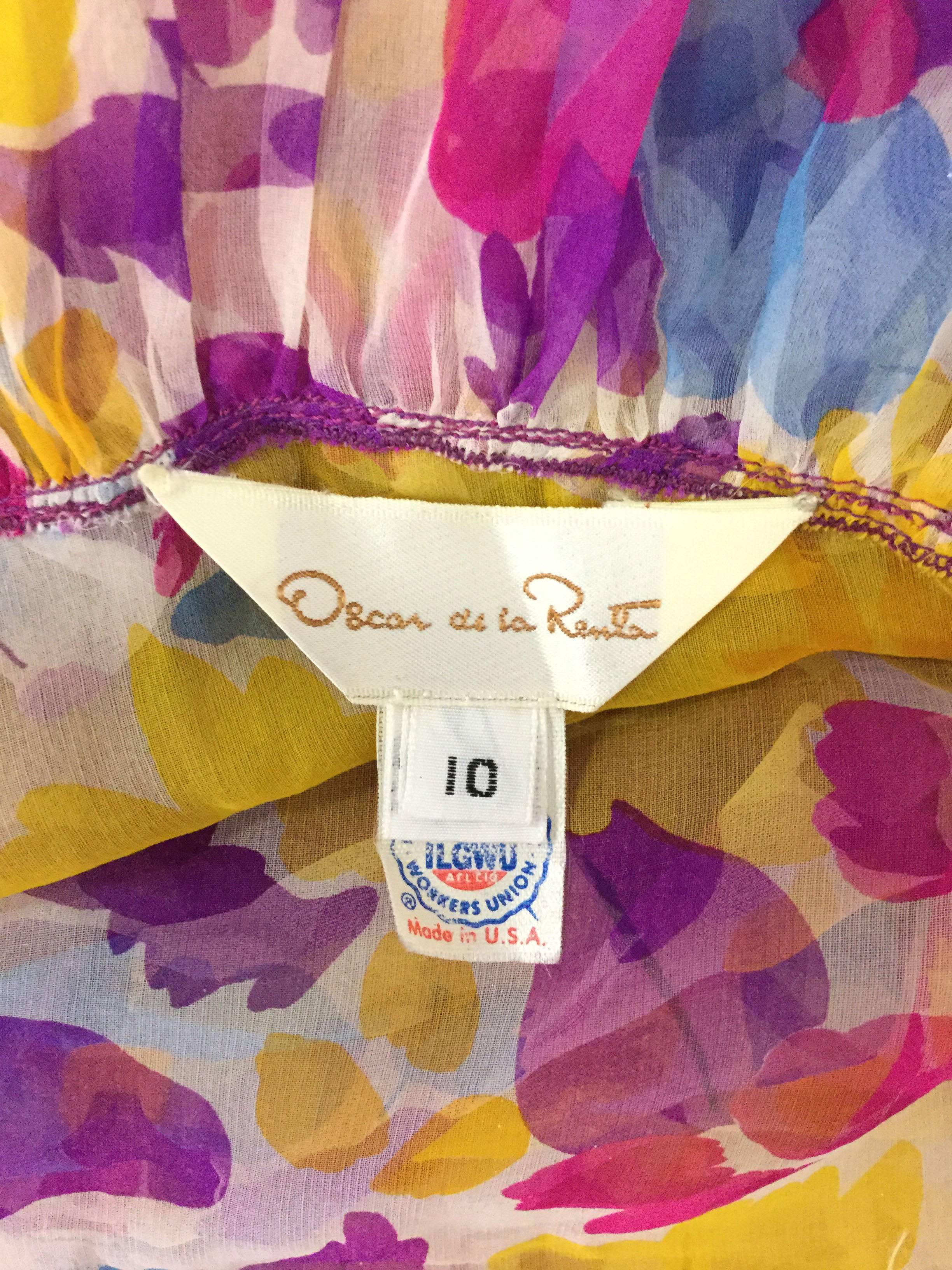 Women's 1990s Oscar de la Renta Sheer Floral Ensemble For Sale