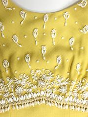 1960s Harvey Berin Sunshine Yellow Beaded Shift