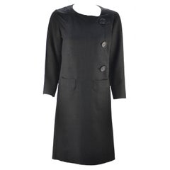 1960s Pierre Cardin Black Linen Dress for Takashimaya