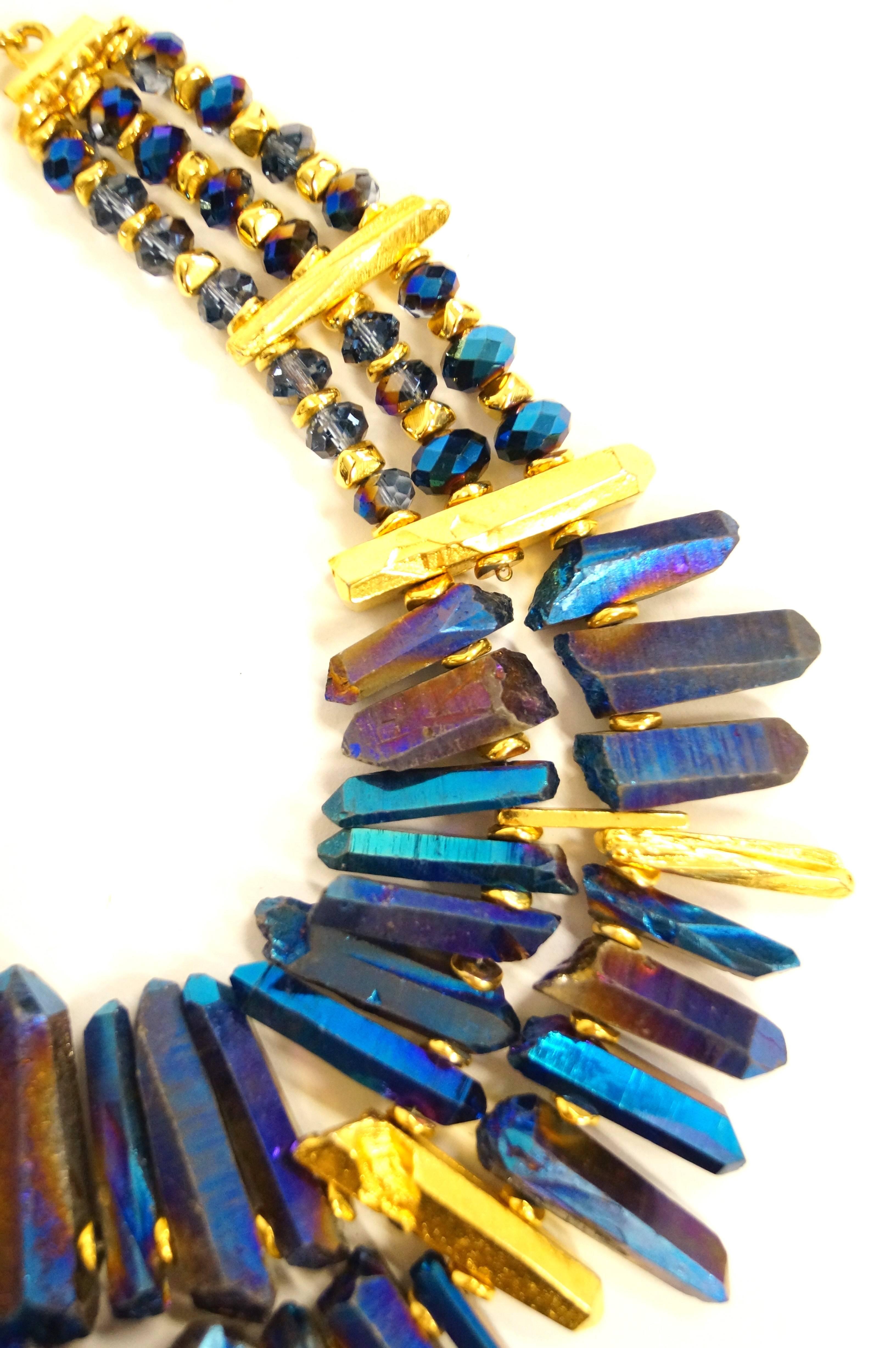 21st Century Jose and Maria Barrera Iridescent Rock Crystal Necklace  In Excellent Condition In Houston, TX