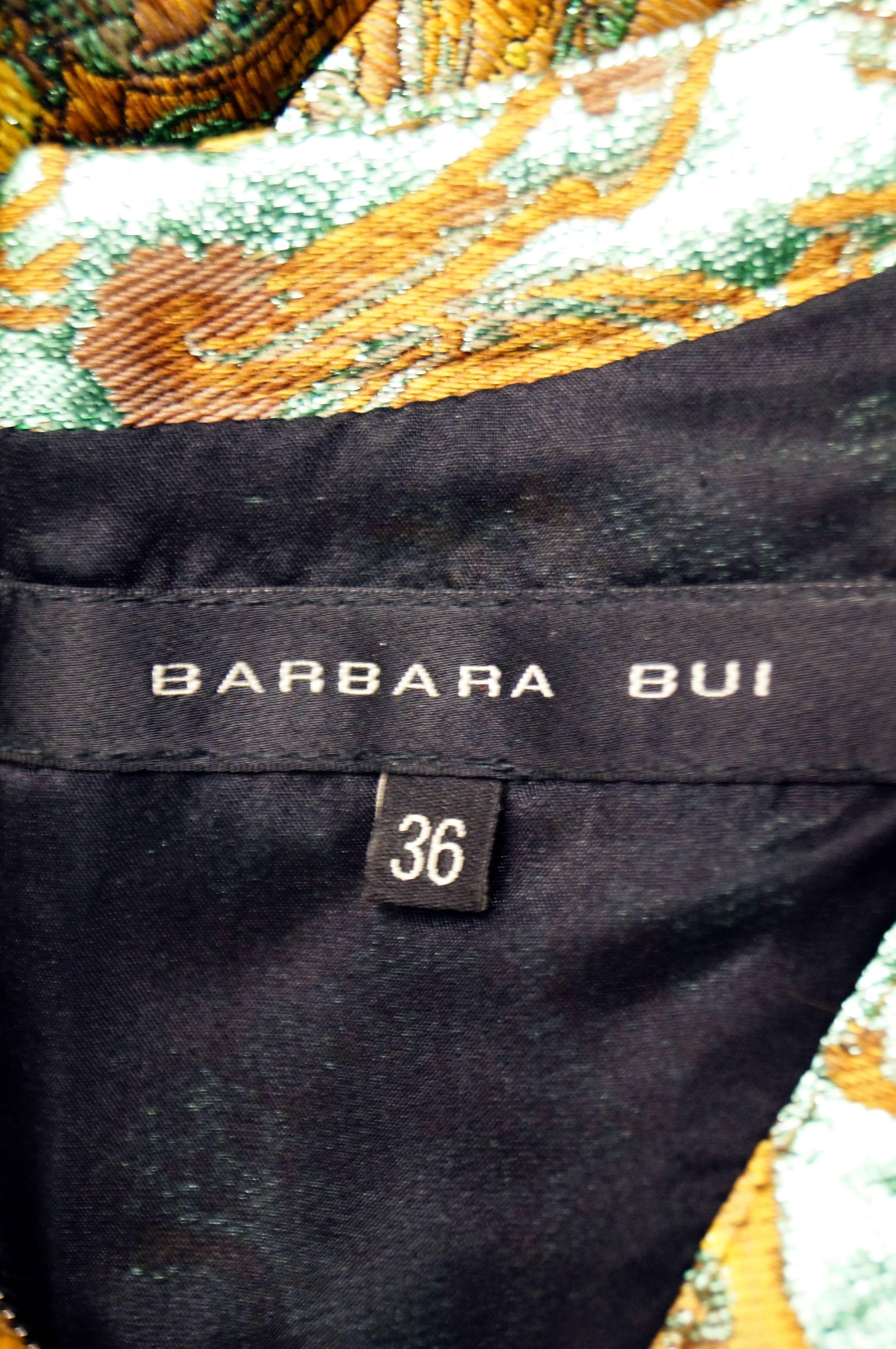 21st Century Barbara Bui Mint and Gold Jaquard Dress 1