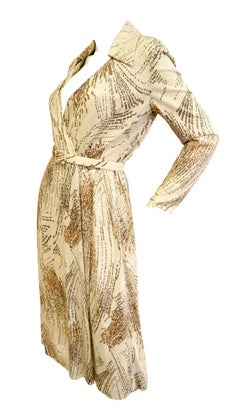 1970s Adele Simpson Metallic Star Trail Dress