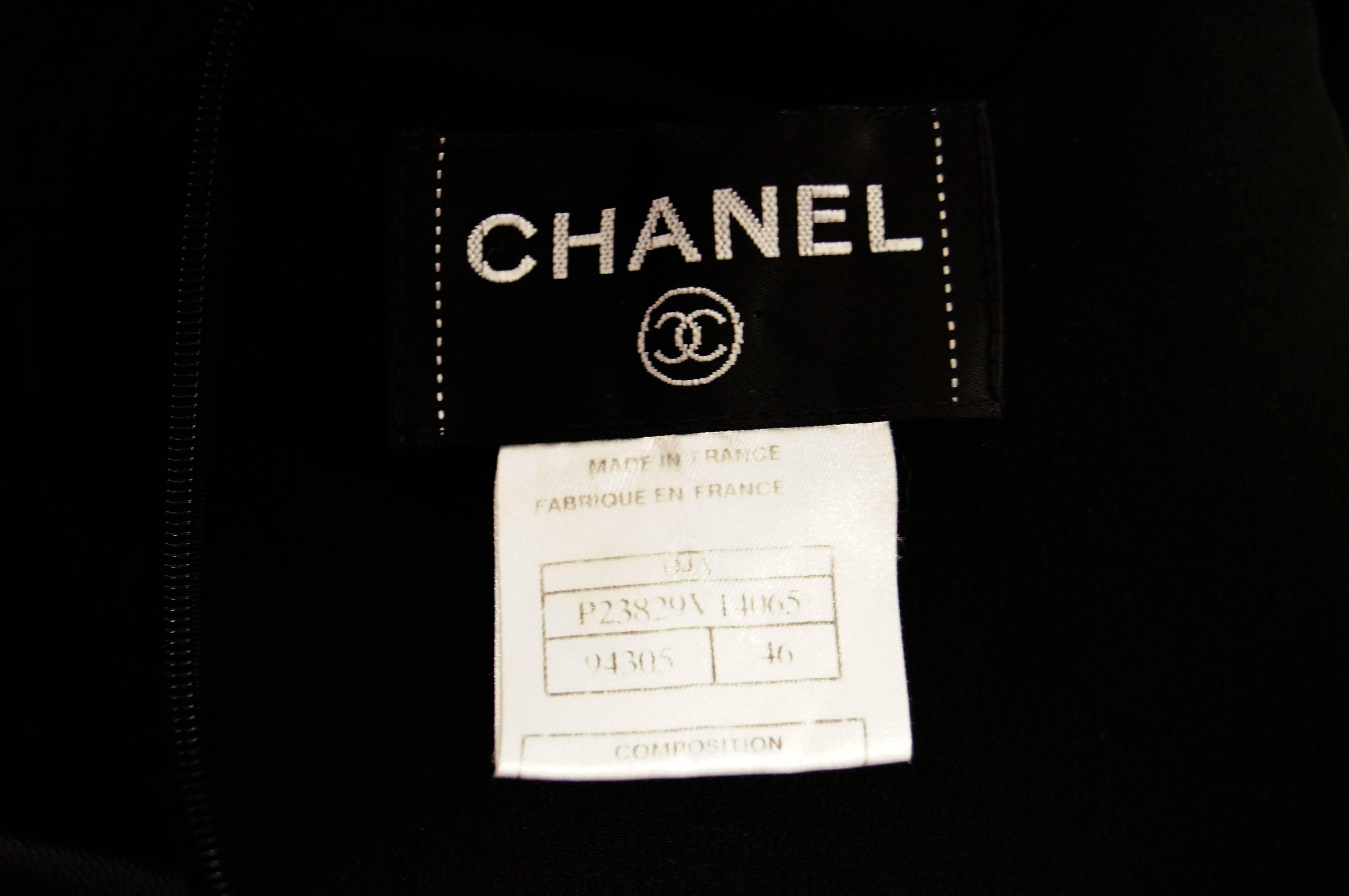 Women's 21st Century Chanel Black Bouclé and Lambskin Dress