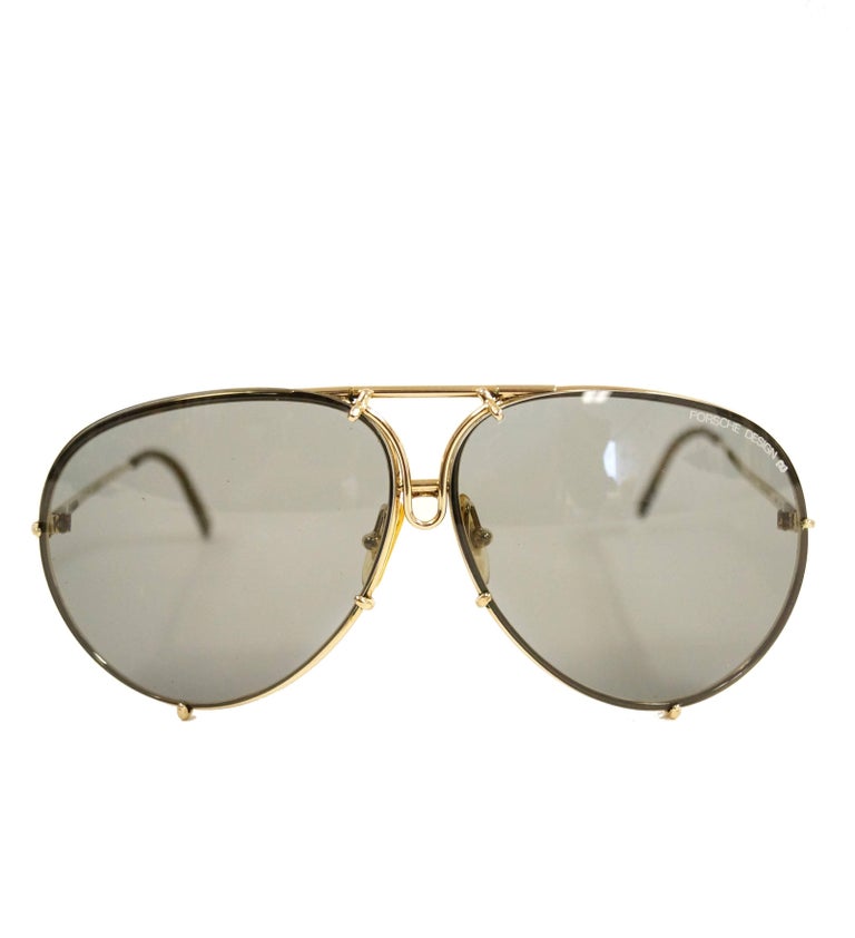 1980s Porsche by Carrera 5621 Aviator Sunglasses and Case at 1stDibs