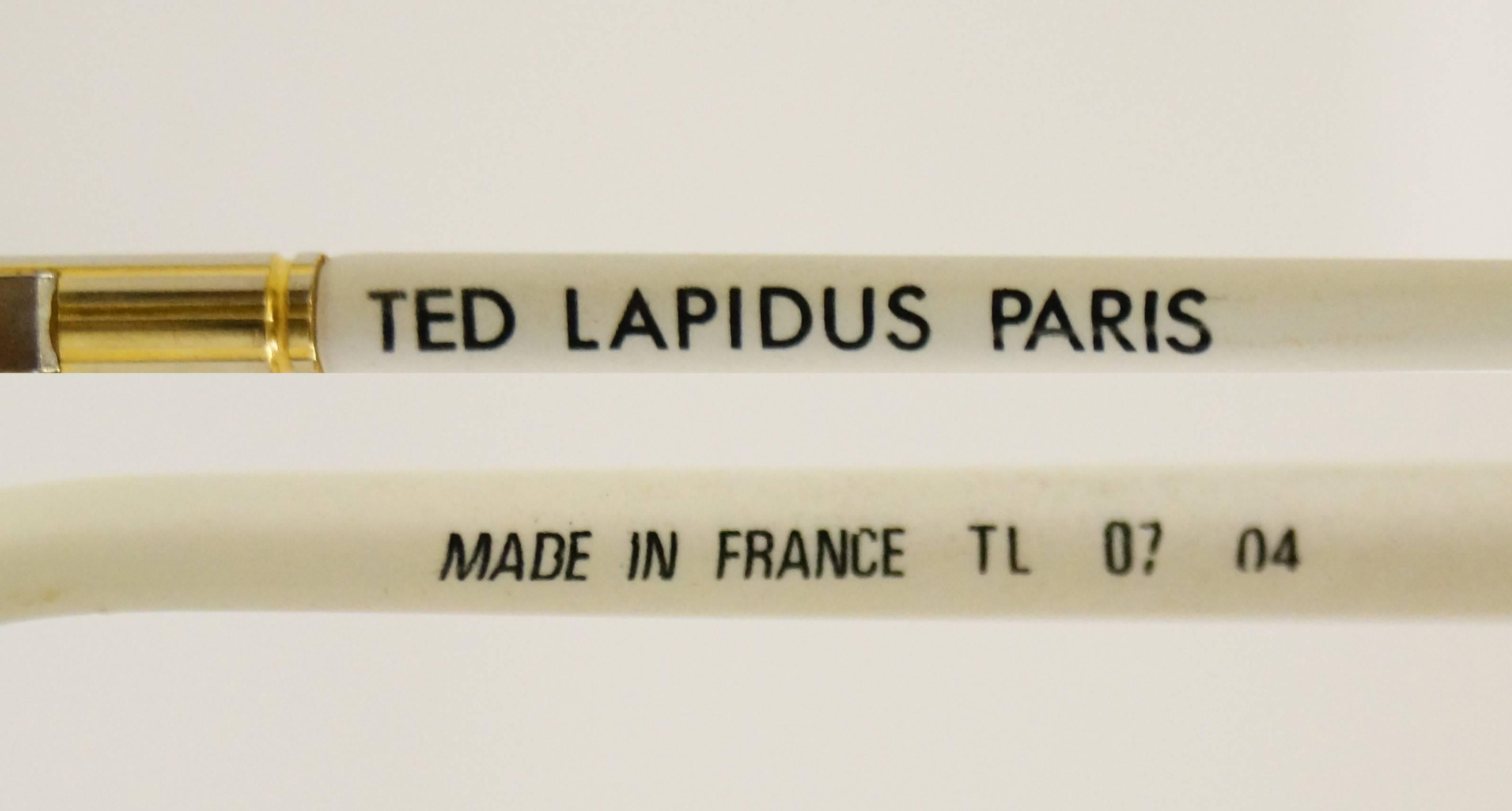 1970s Ted Lapidus Paris Ivory and Gold Framed RX Frames In Excellent Condition For Sale In Houston, TX