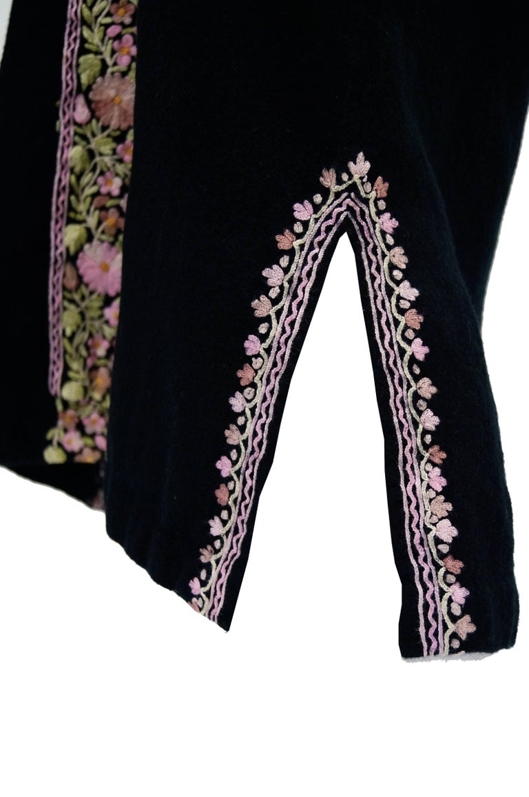 Vintage Kashmiri Crewel Embroidered Wool Coat at 1stDibs embroidered