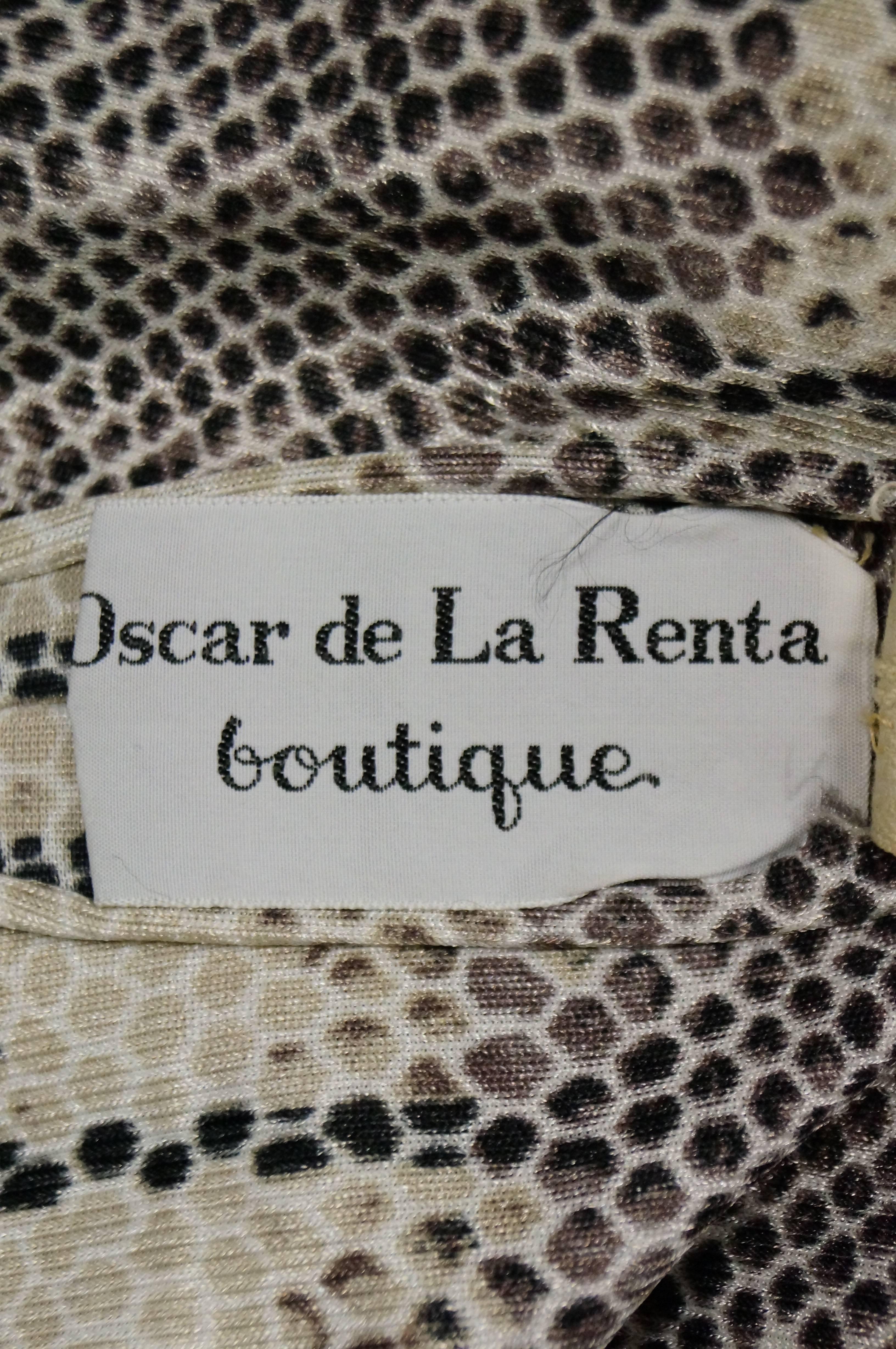 Women's 1960s Oscar de La Renta Snakeskin Print Dress For Sale