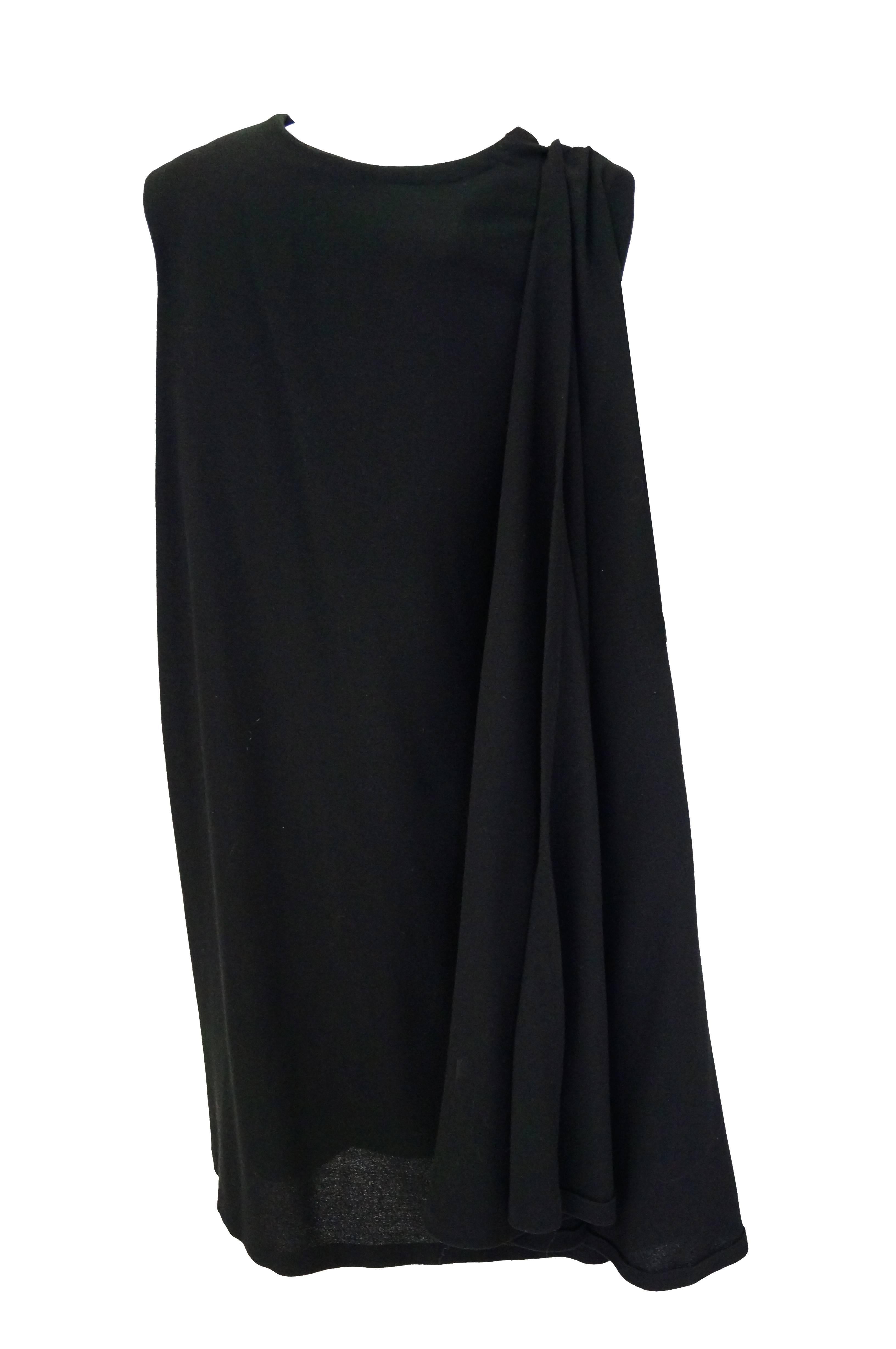 Women's 1960s John Moore Black Wool Cape Dress For Sale