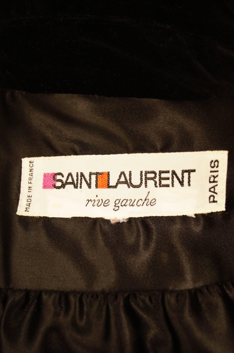 Yves Saint Laurent Russian Collection Wool with Velvet Black Coat L/XL ...