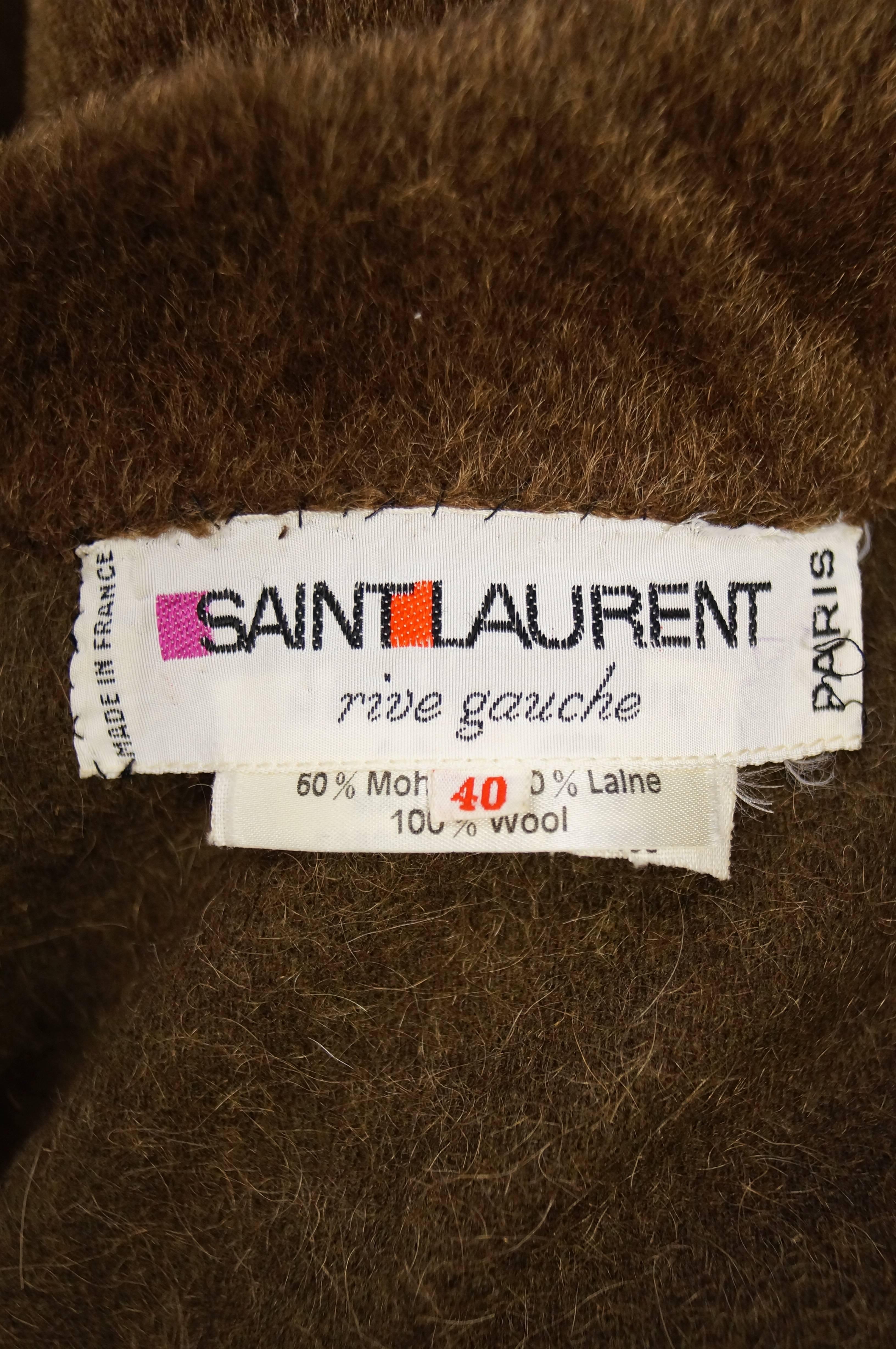 1970s Yves Saint Laurent Caramel Wool Cloak 1
