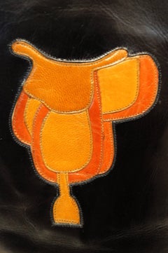 1980s Gucci Black Leather Equestrian "Saddle" Boots