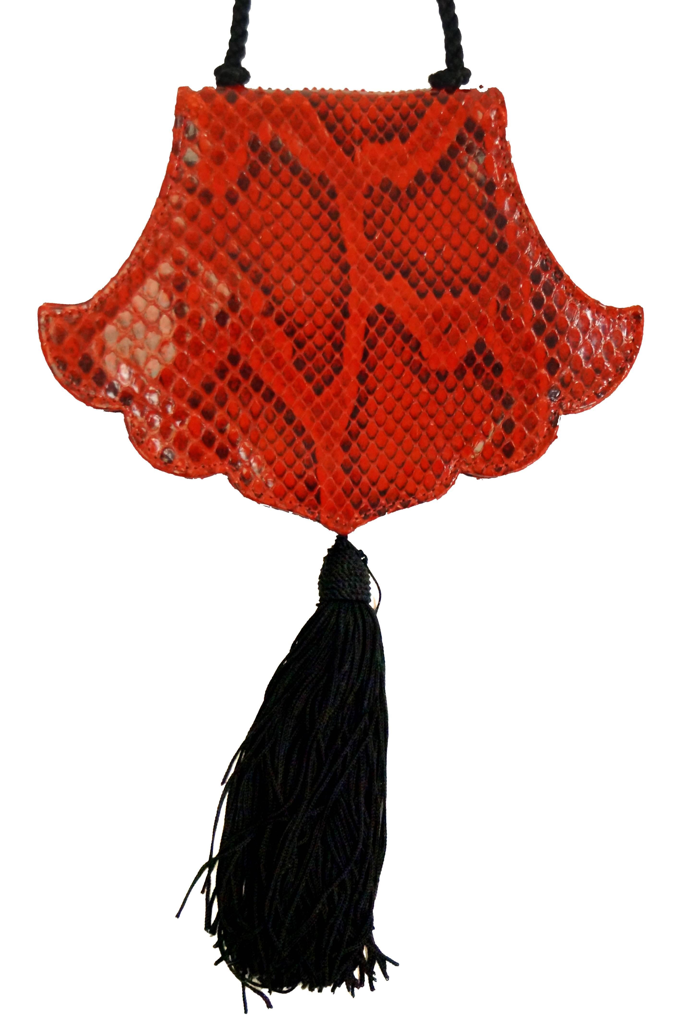 Women's Yves Saint Laurent Russian Look Red Python Bag, 1970s 