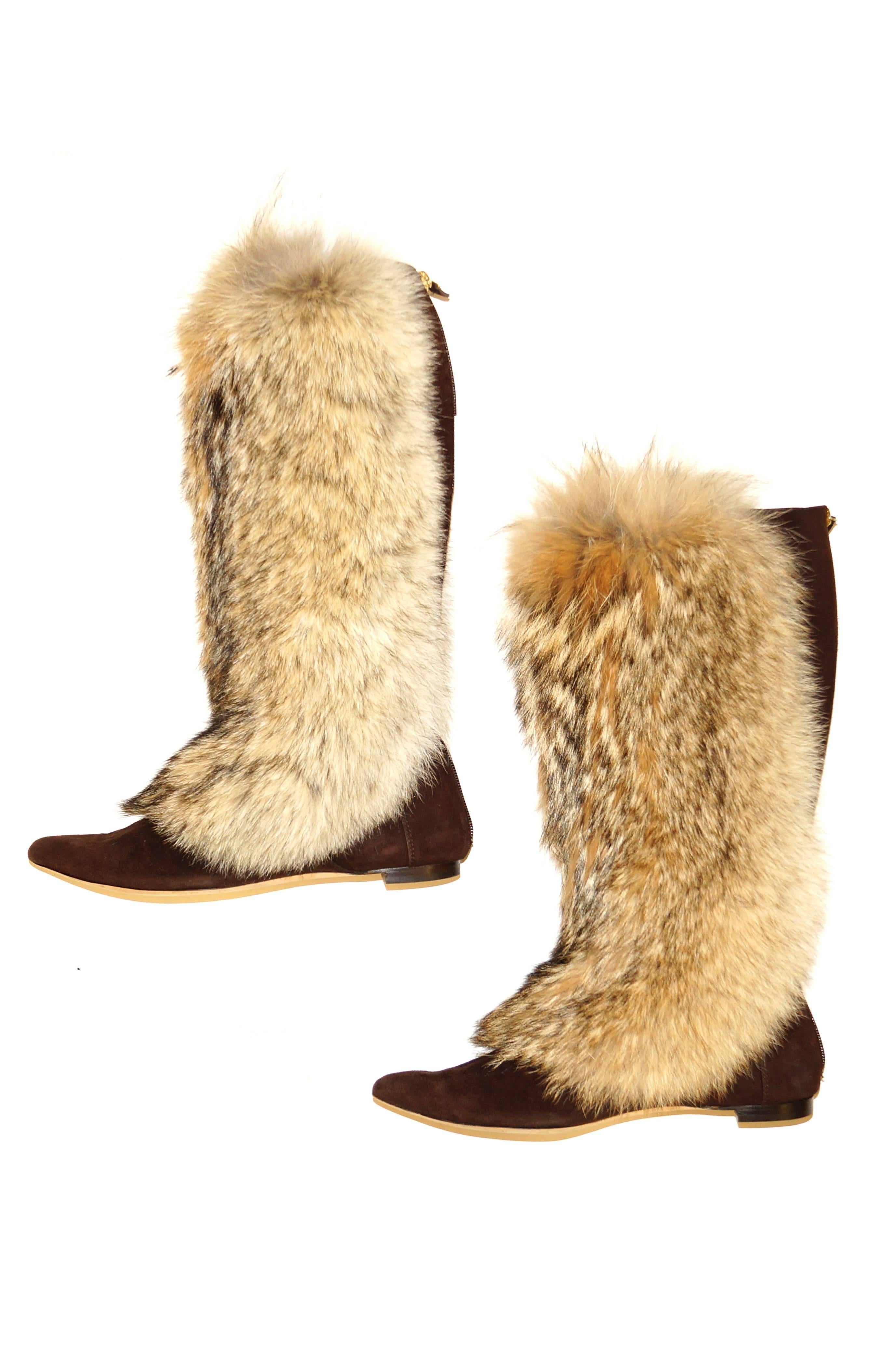 oscar de la renta fur boots