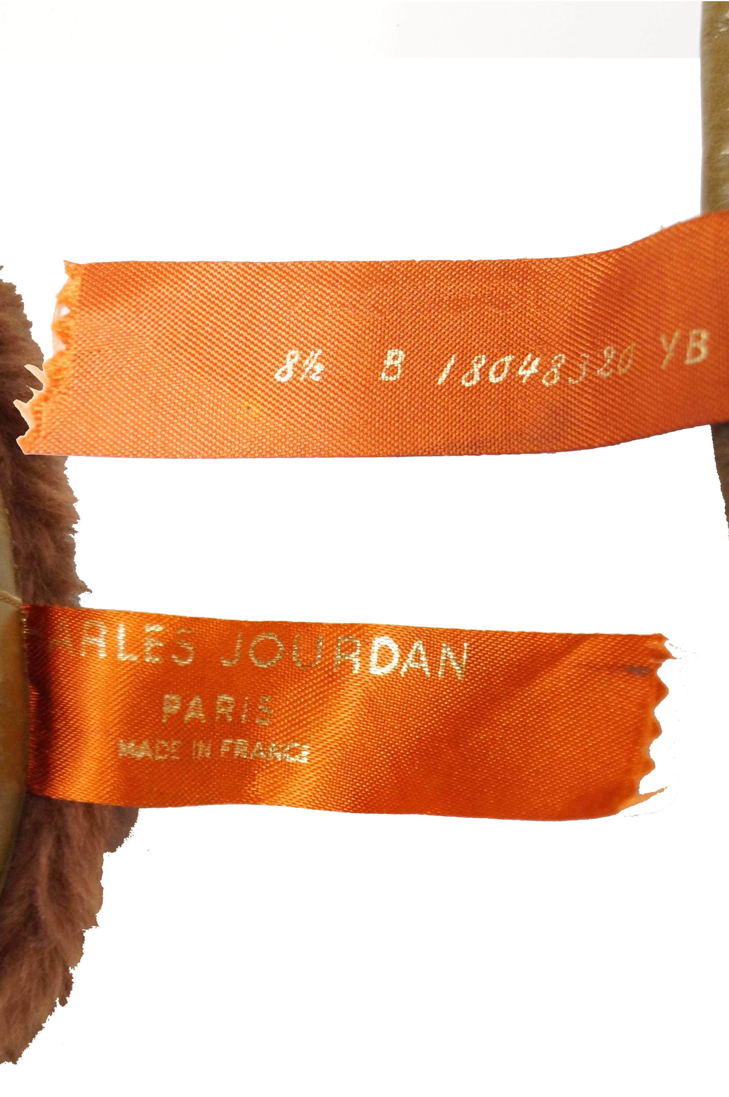 Women's Charles Jourdan Vintage Chestnut Suede Wedge Sunrise Stitch Boots, Size 8 1/2 For Sale
