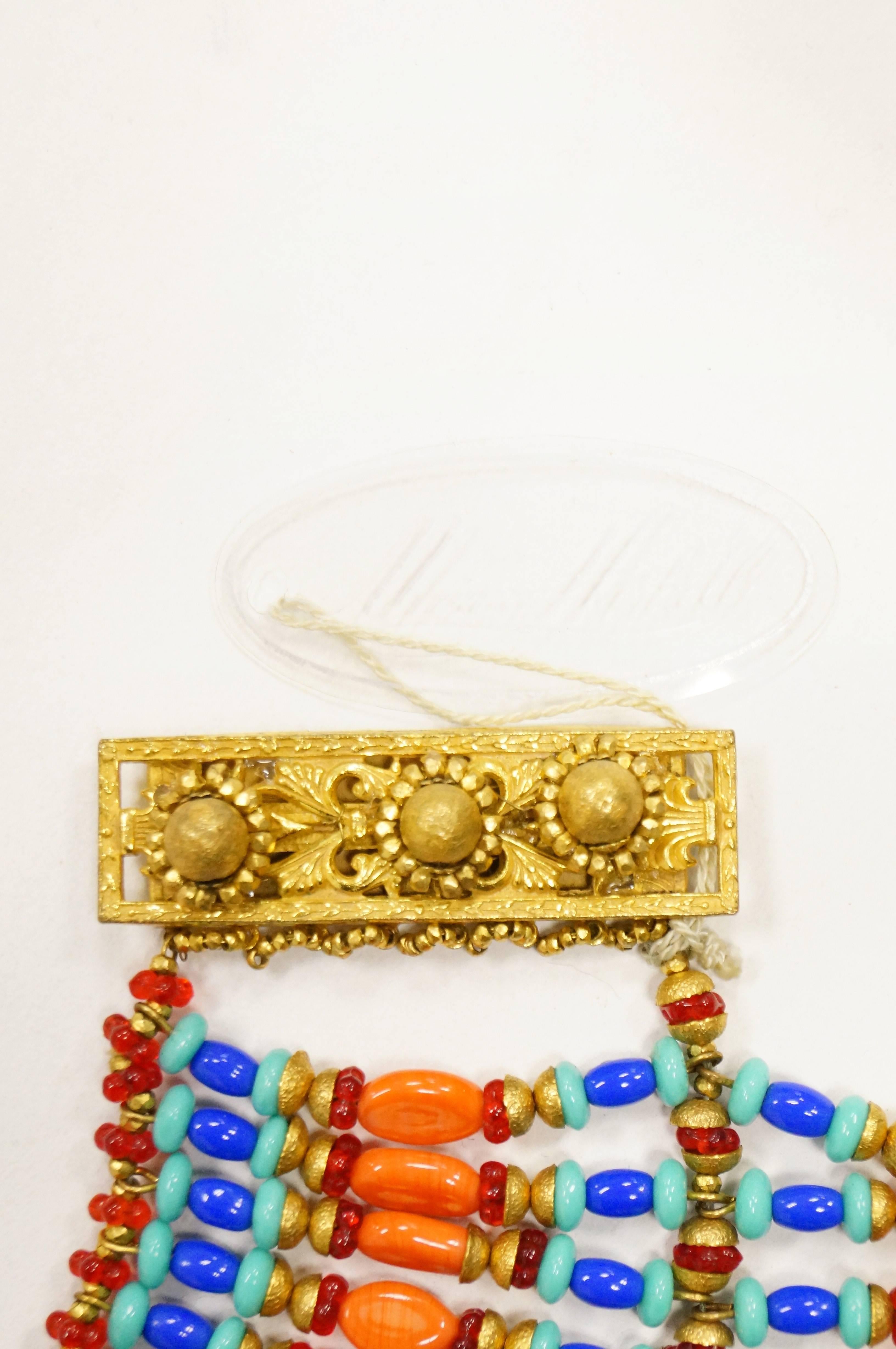 Miriam Haskell Egyptian Revival Choker Necklace by Vrba, 1970s NWT In New Condition For Sale In Houston, TX