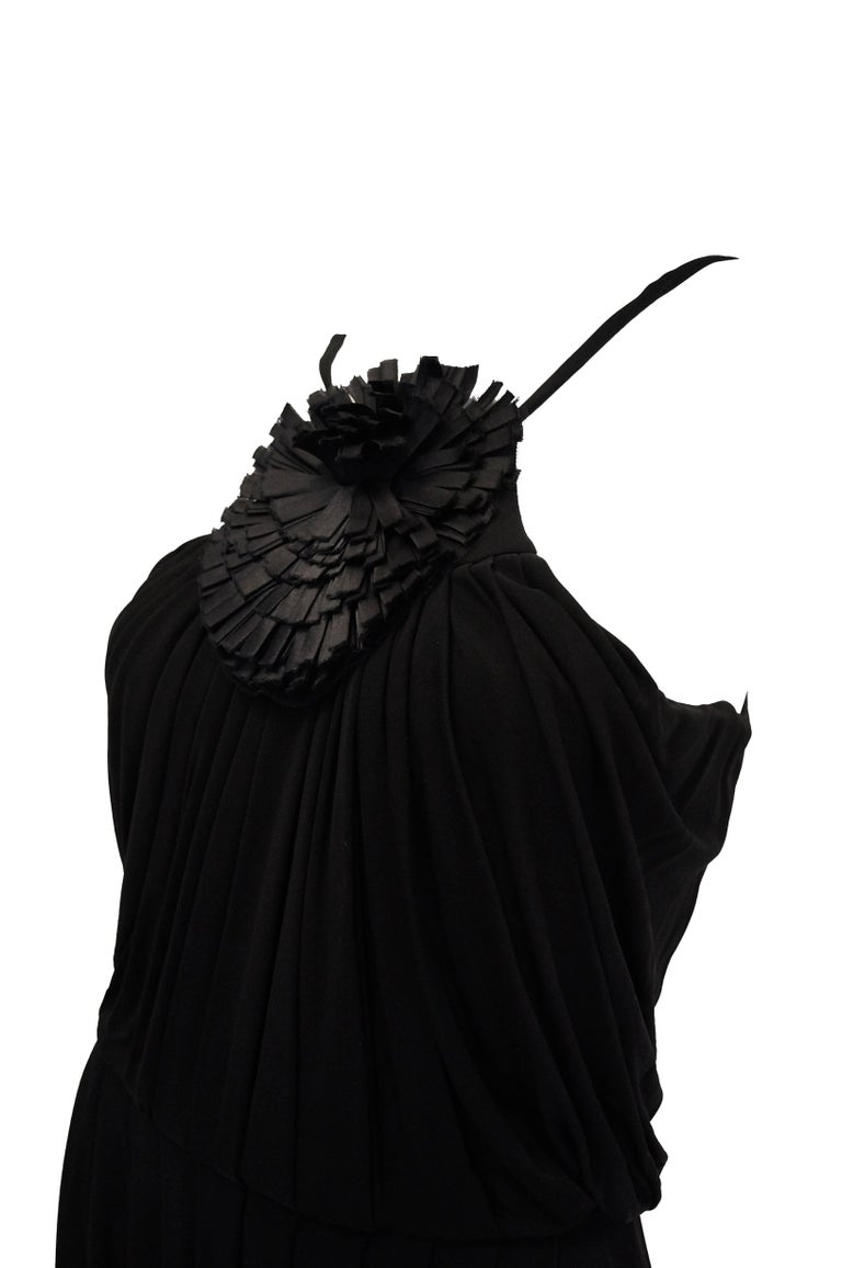 2003 Fendi Black Drape Jersey Knit Maxi Dress at 1stDibs