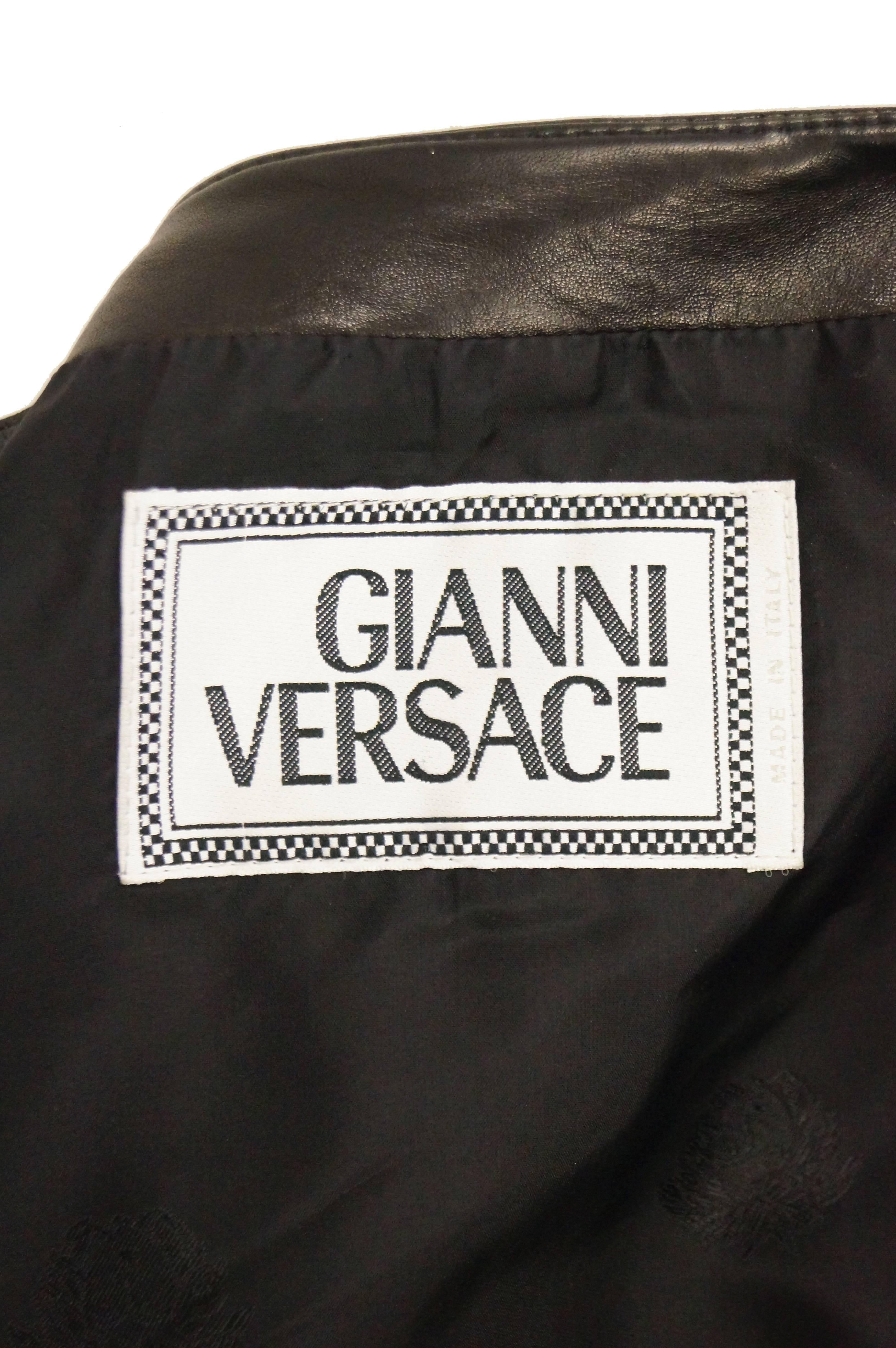 Early 1980s Gianni Versace Bistre Brown Kidskin Leather Jacket 0-2 For Sale 1