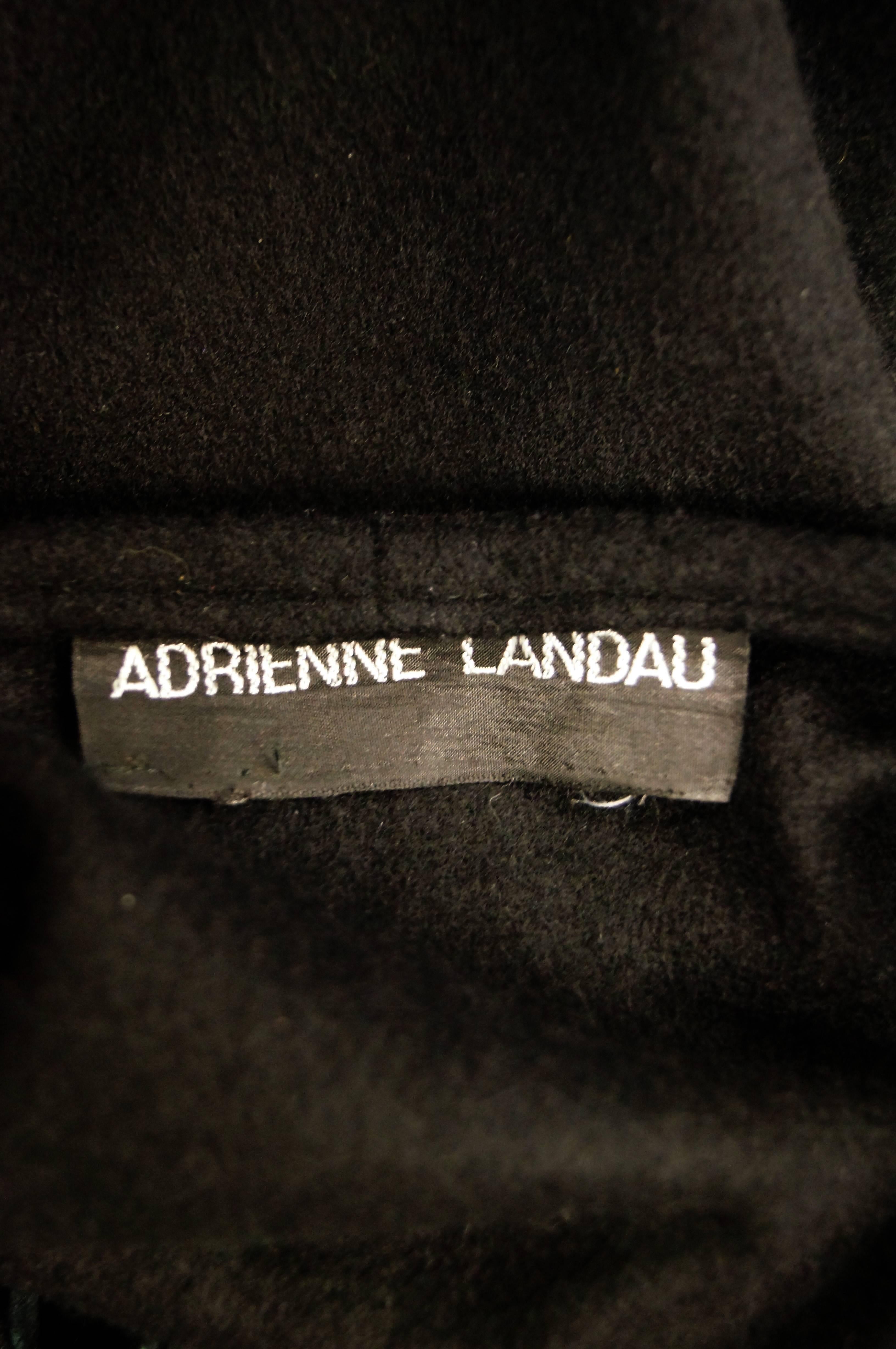 Fabulous Adrienne Landau Black Wool and Fox Fur Shawl For Sale 3