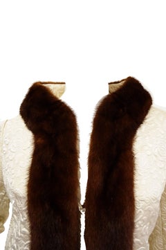 Dan Millstein Ecru Quilted Mink Collar Coat, 1960s
