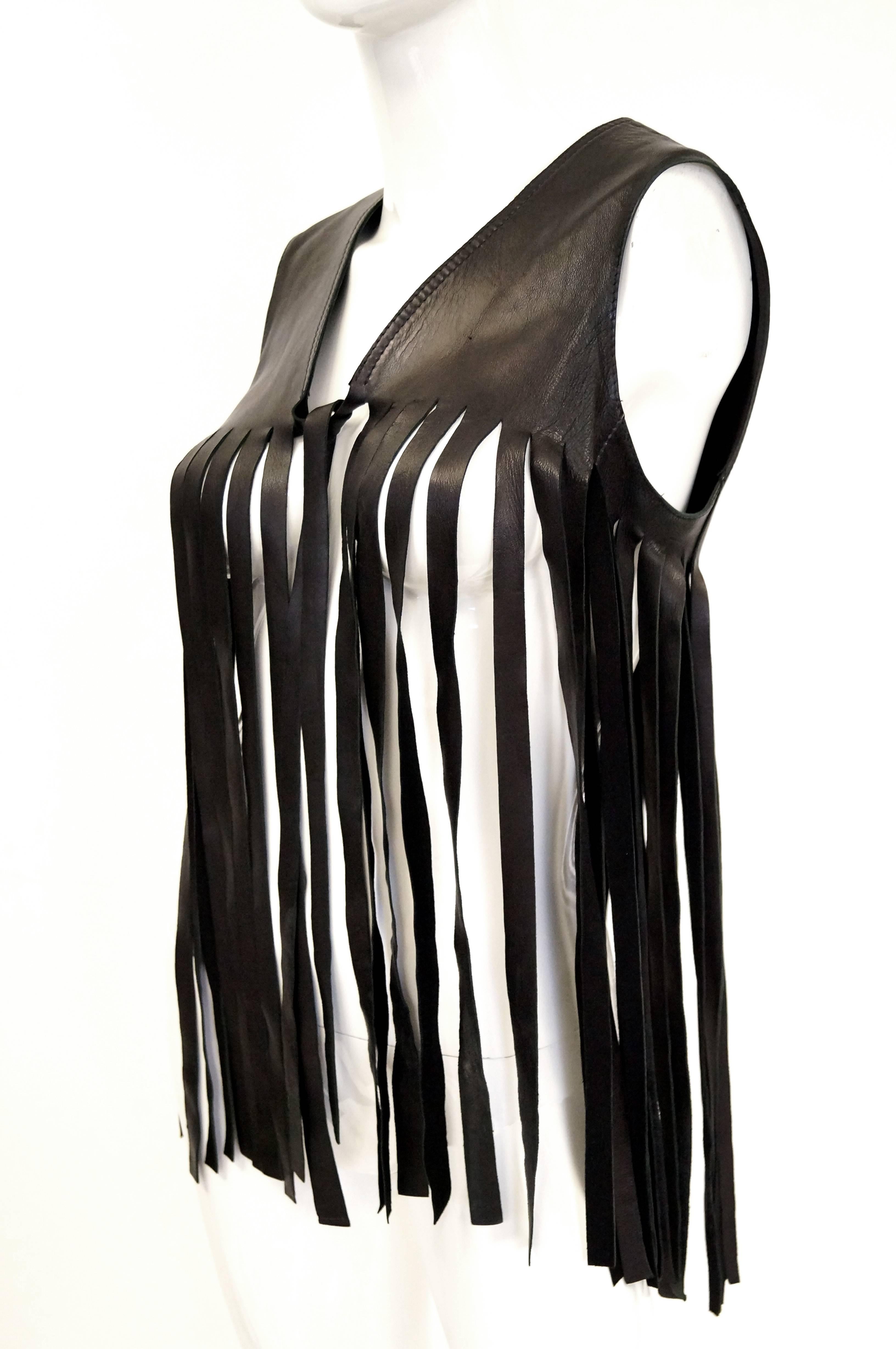 Fantastic fringe leather vest. Dress it up or wear it casual. Can be paired with oh so many things. Fantastic!