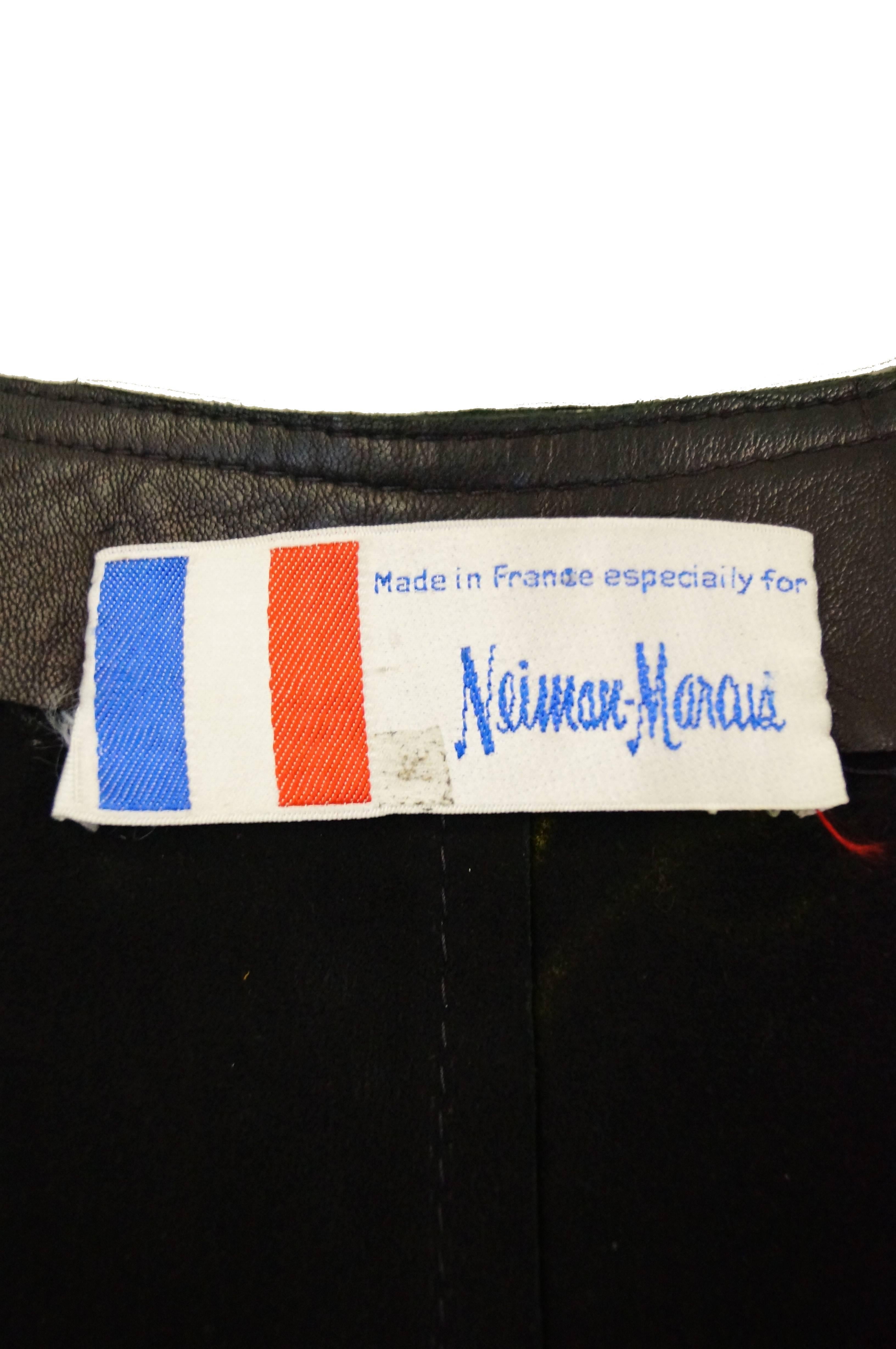 1970’s French Black leather Fringe Vest Made for Neiman Marcus für Damen oder Herren