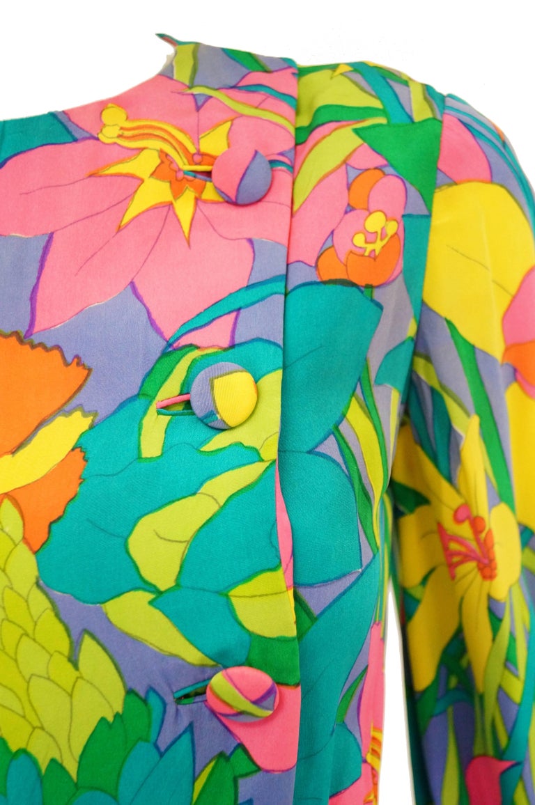 70’s Evening Gown Floral Chiffon by Larry Aldrich