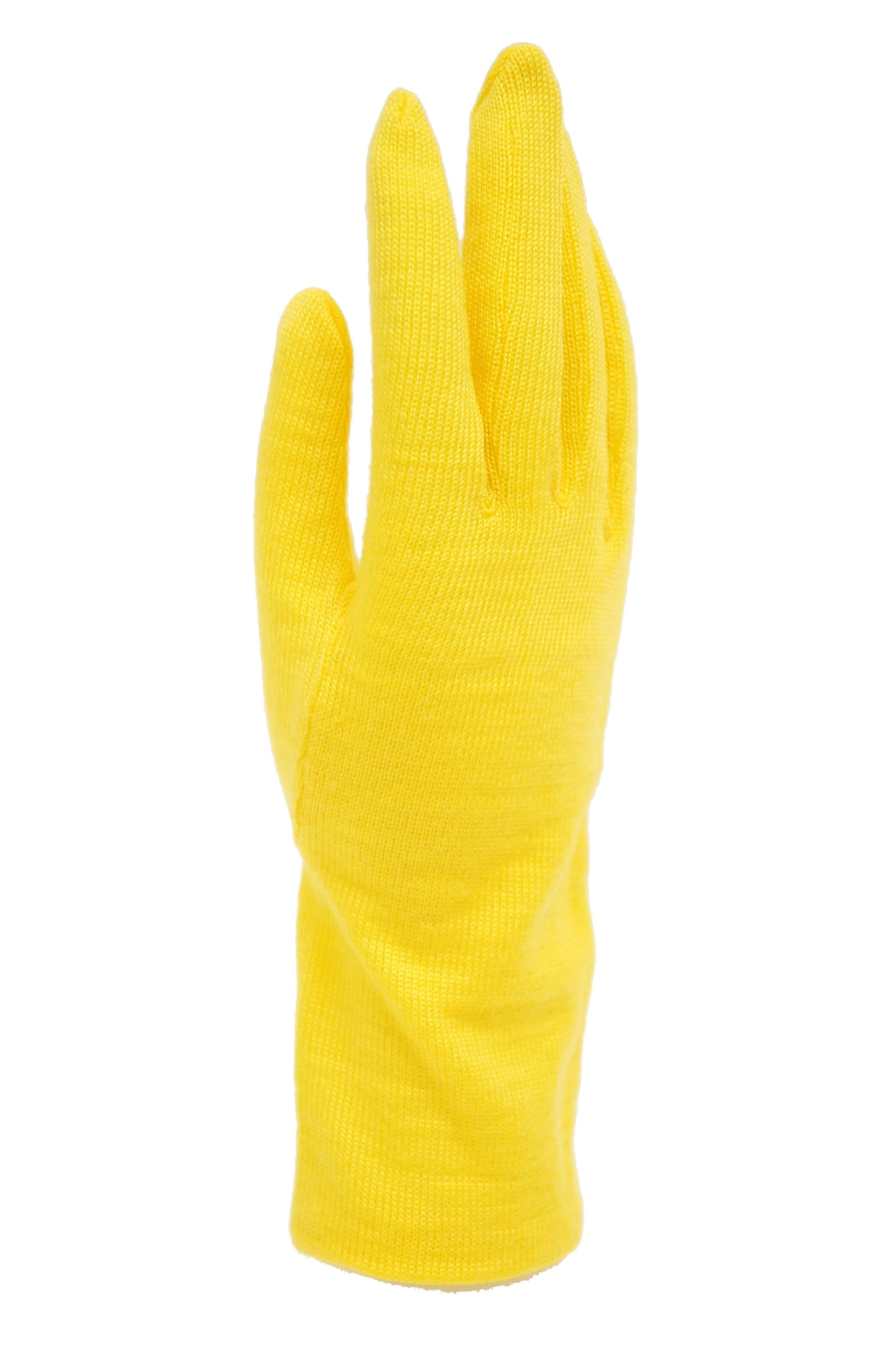 1980s Yohji Yamamoto Yellow Wool Blend Knit Gloves For Sale 1
