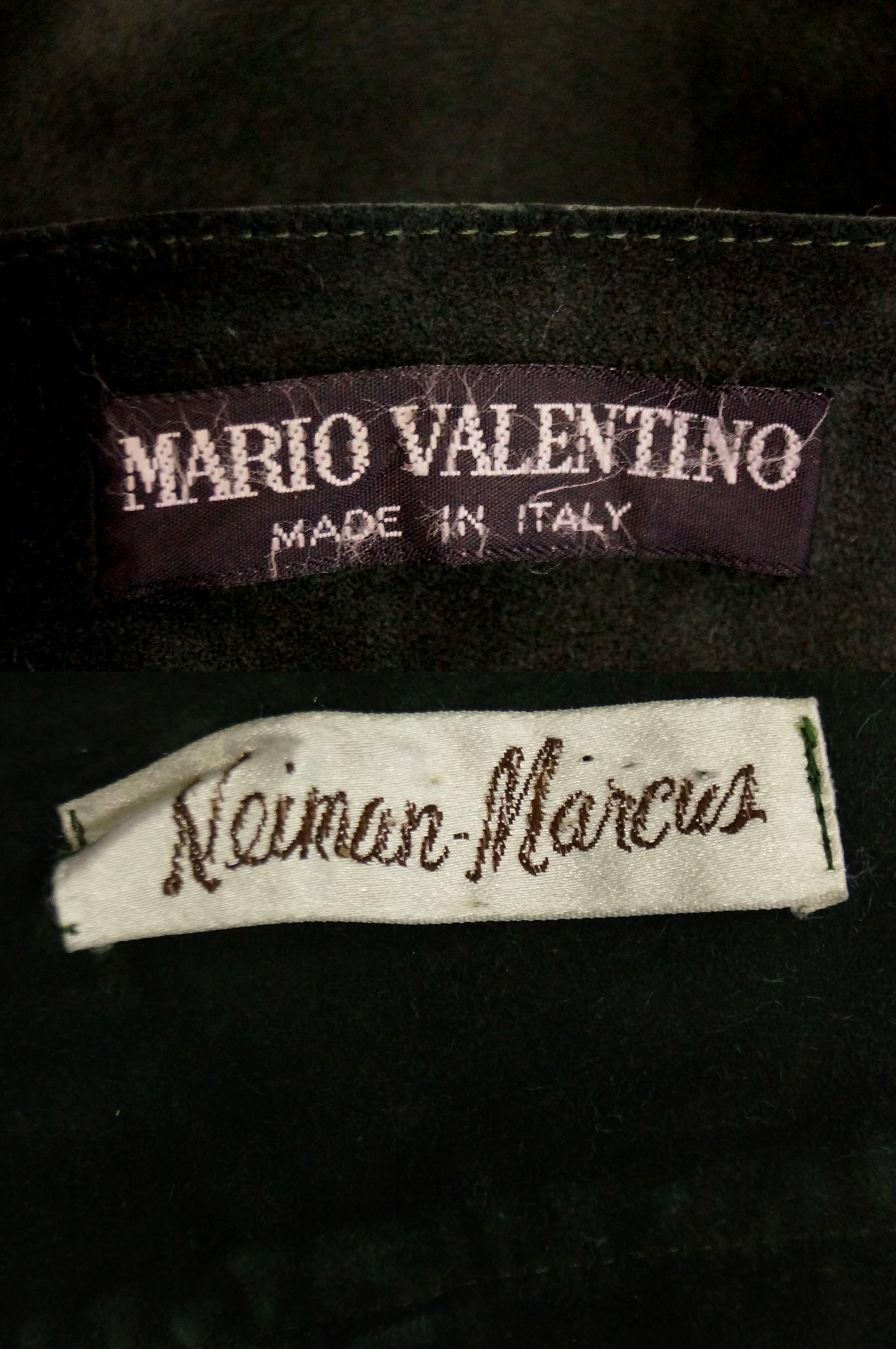 Mario Valentino Pine Green Italian Suede Skirt, 1970s  For Sale 2