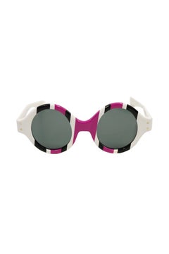 American Purple Black and White Mod Sunglasses, 1960s