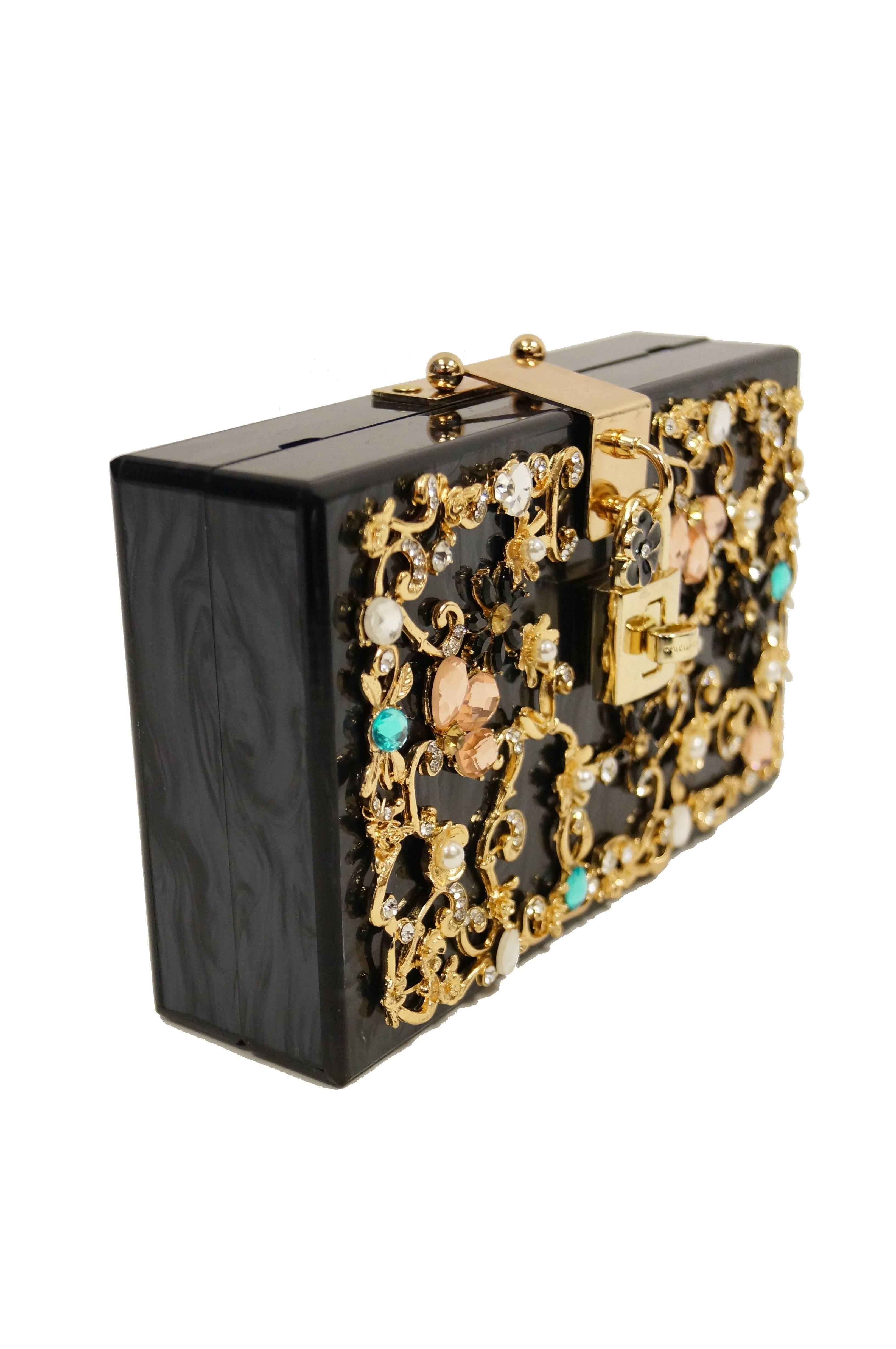 Dolce & Gabbana Lucite Floral Box Purse, 2016  3