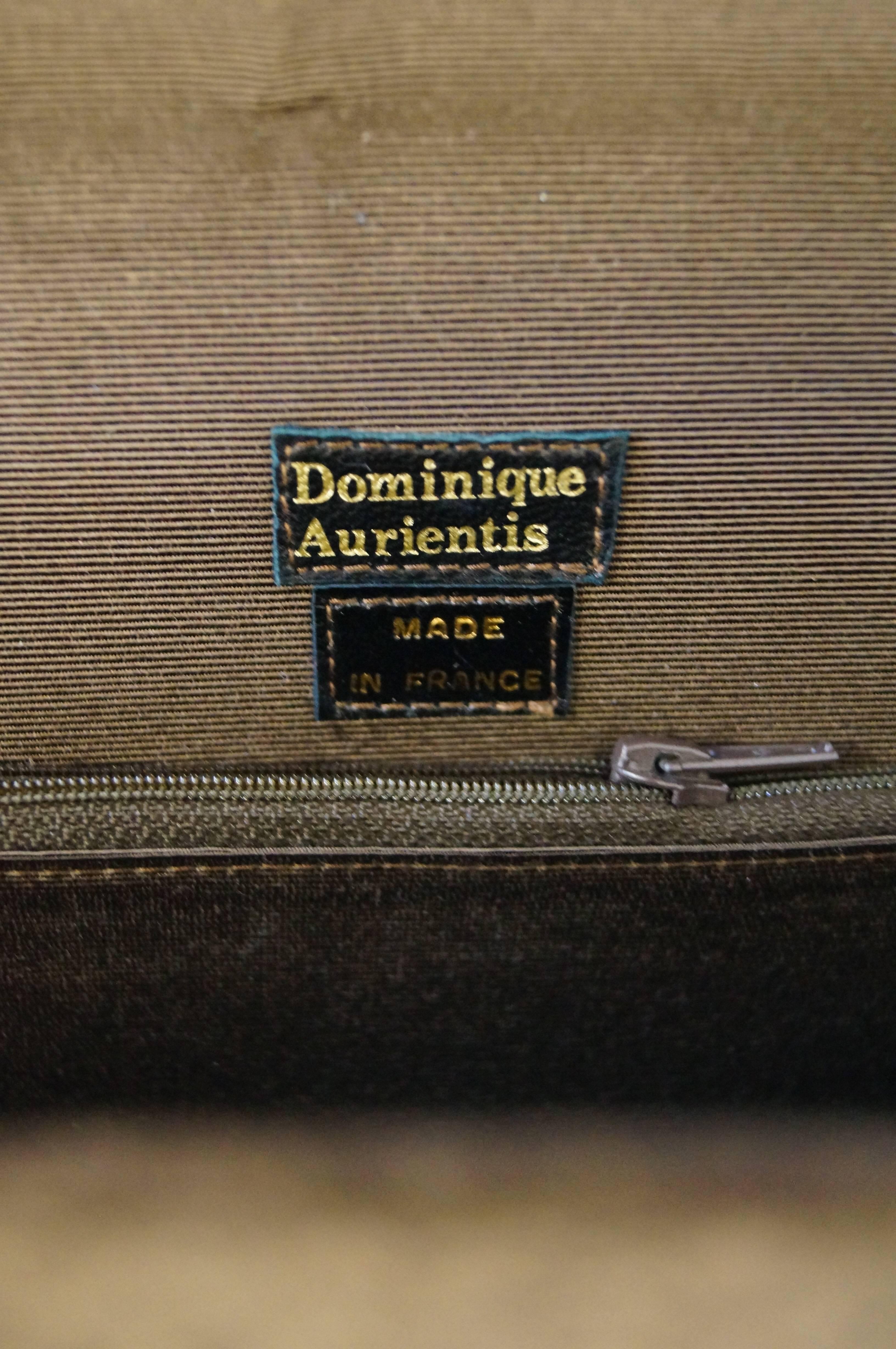 Dominique Aurientis Brown French Suede Envelope Cord Detailed Handbag,  1980s For Sale 1