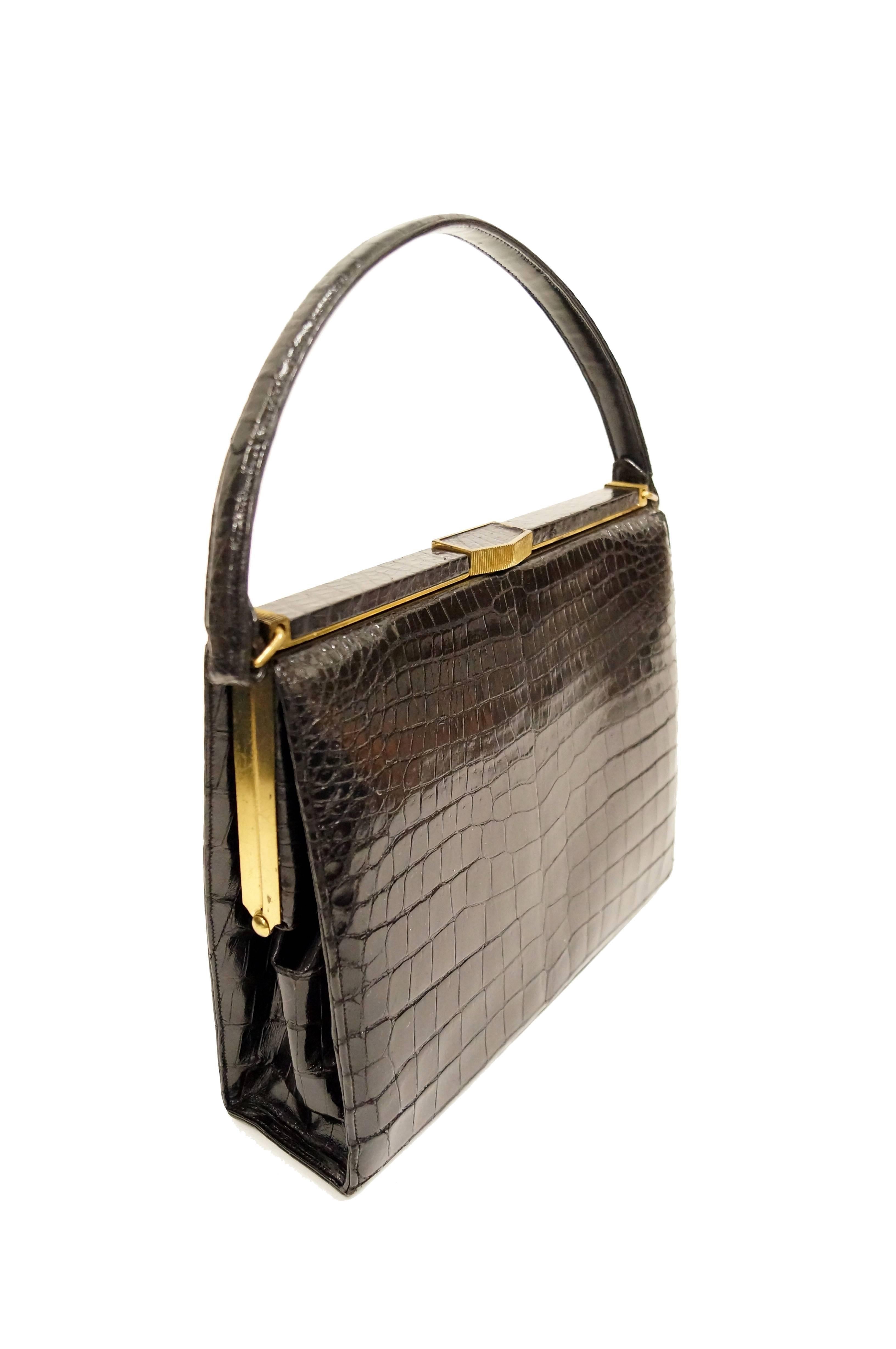 1950s Lucille de Paris Alligator Handbag 2