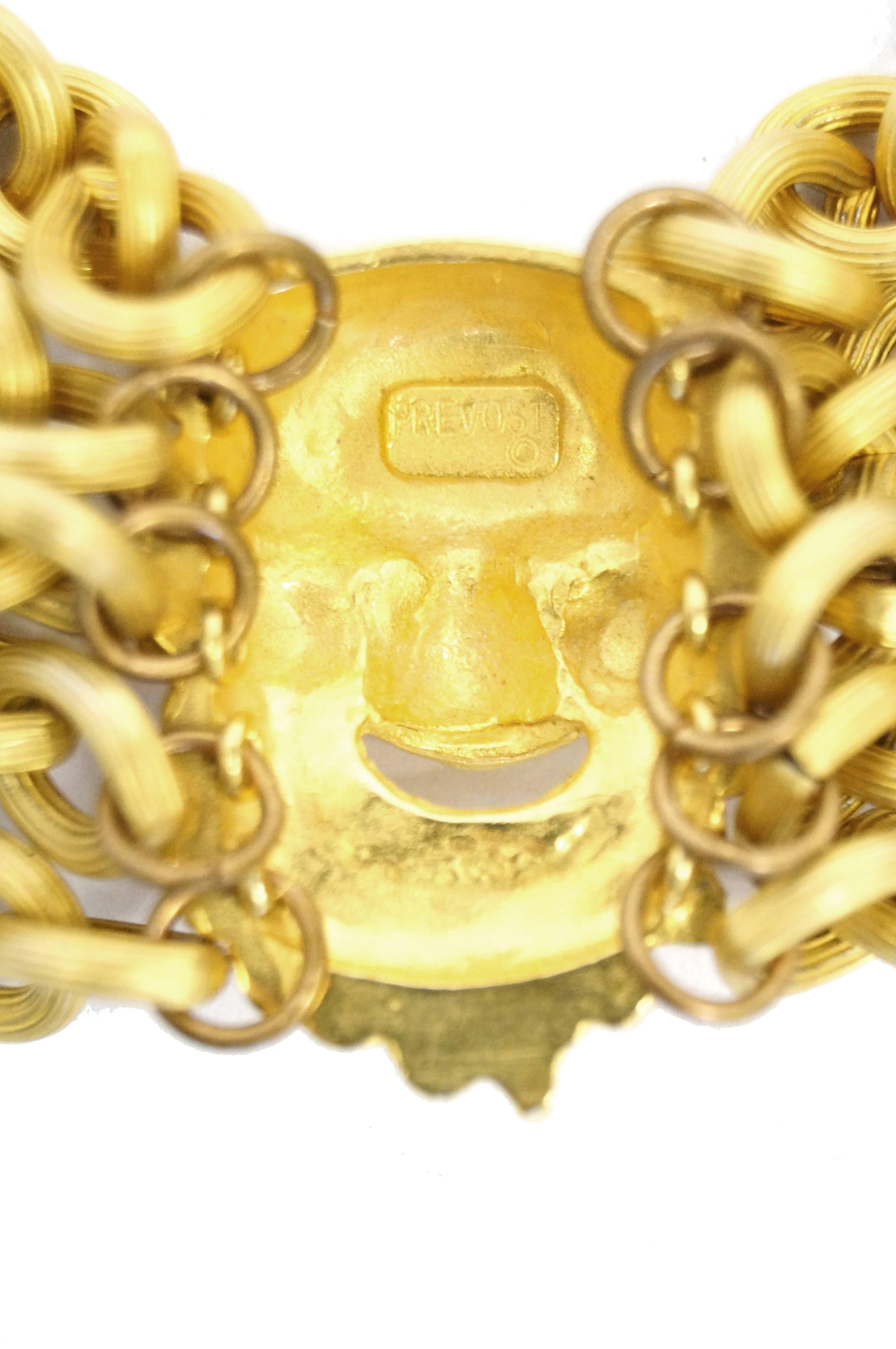 Prevost Gold Chain Zeus Head Choker, 1990s For Sale 3