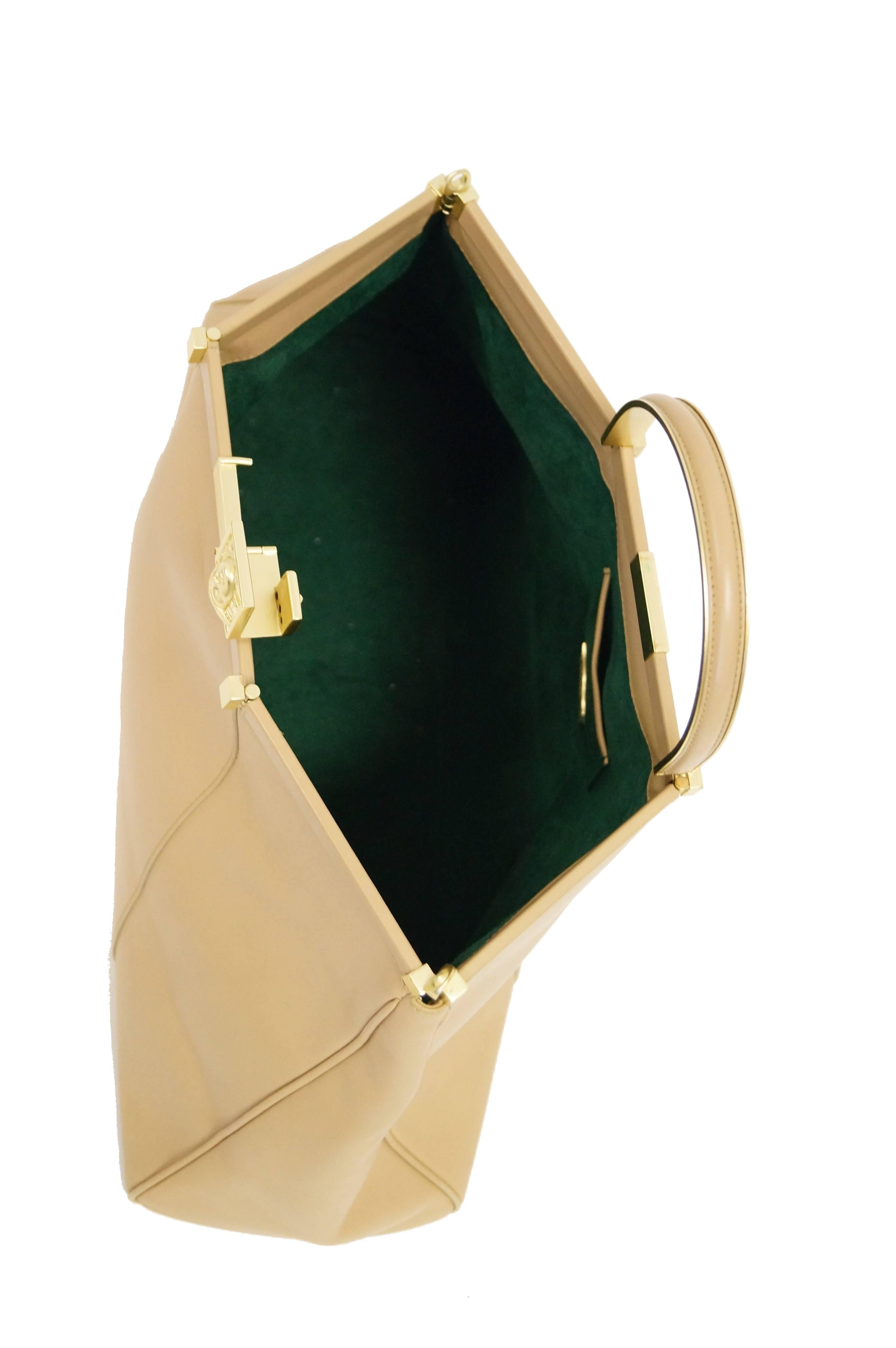 Barry Kieselstein-Cord Oversized Taupe Italian Leather Handbag  8