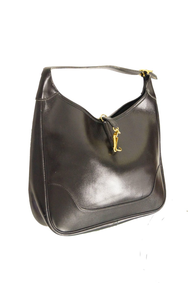 1960s Hermès Trim Leather Shoulder Bag in Black at 1stDibs hermes