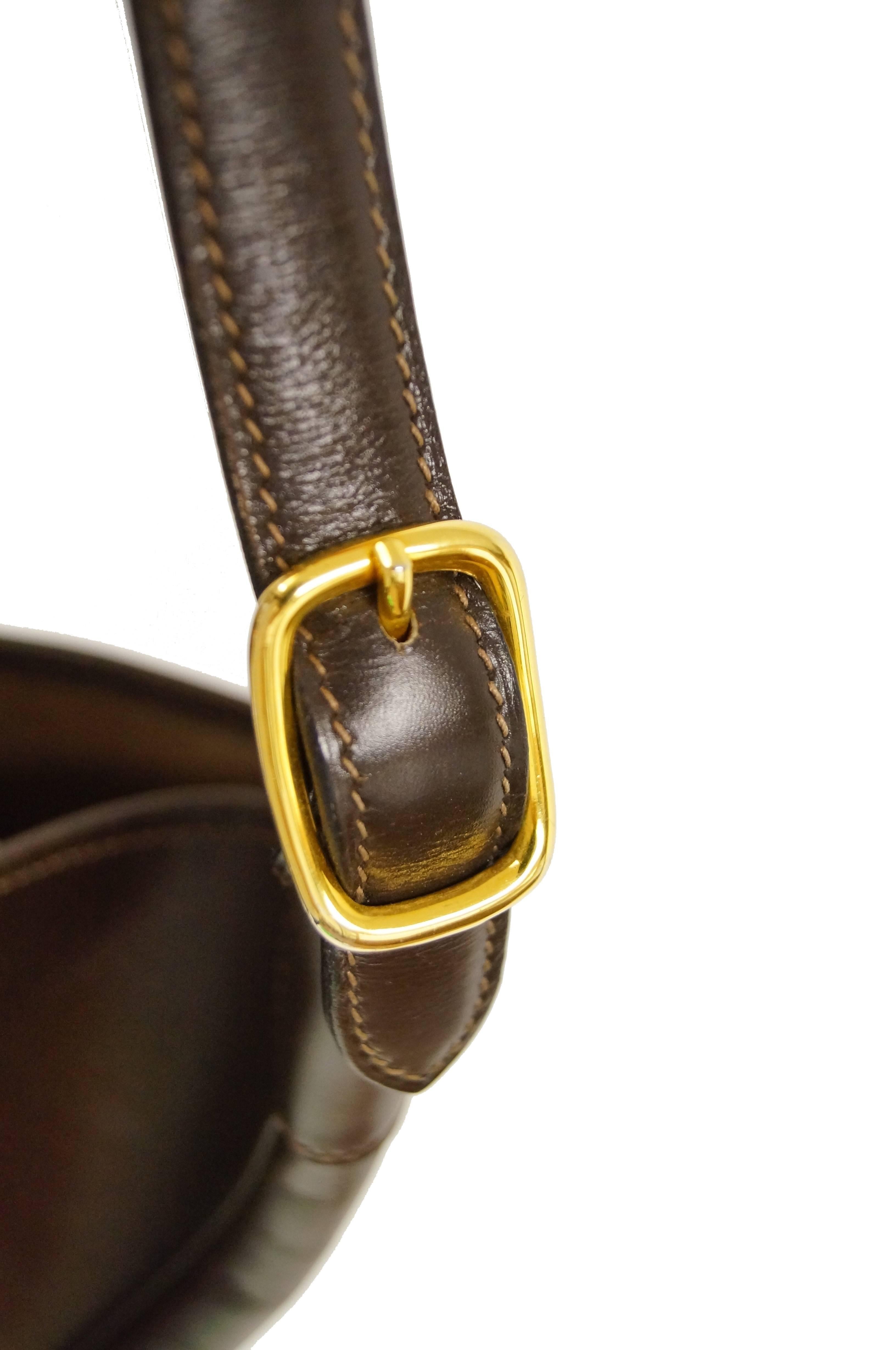 Hermès “Trim” Leather Shoulder Bag in Brown, 1960s  5