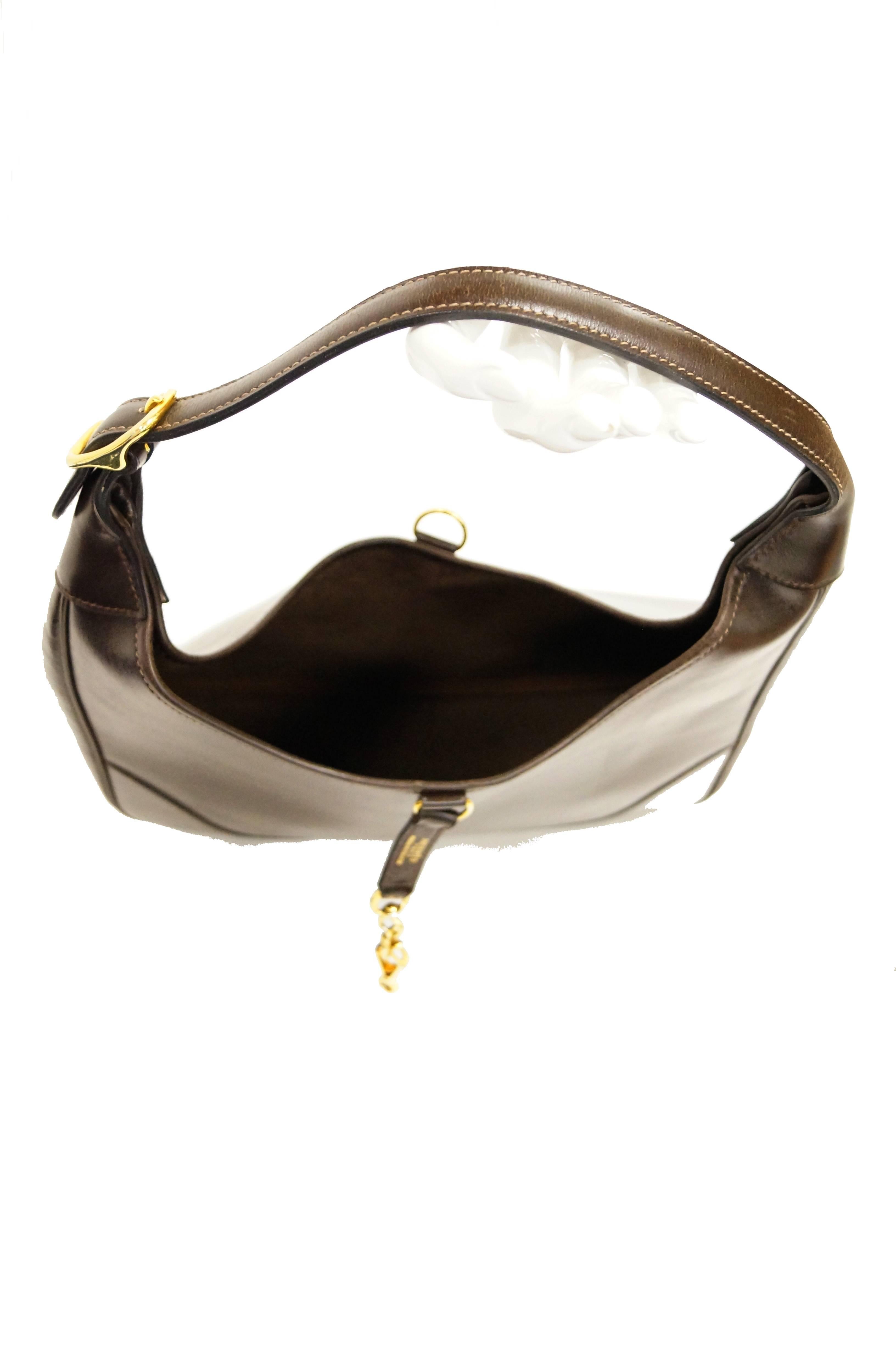 Hermès “Trim” Leather Shoulder Bag in Brown, 1960s  10