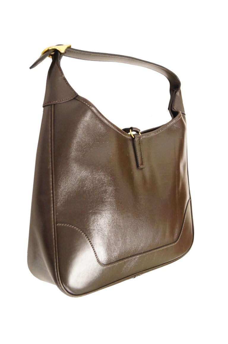 Hermès “Trim” Leather Shoulder Bag in Brown, 1960s at 1stDibs