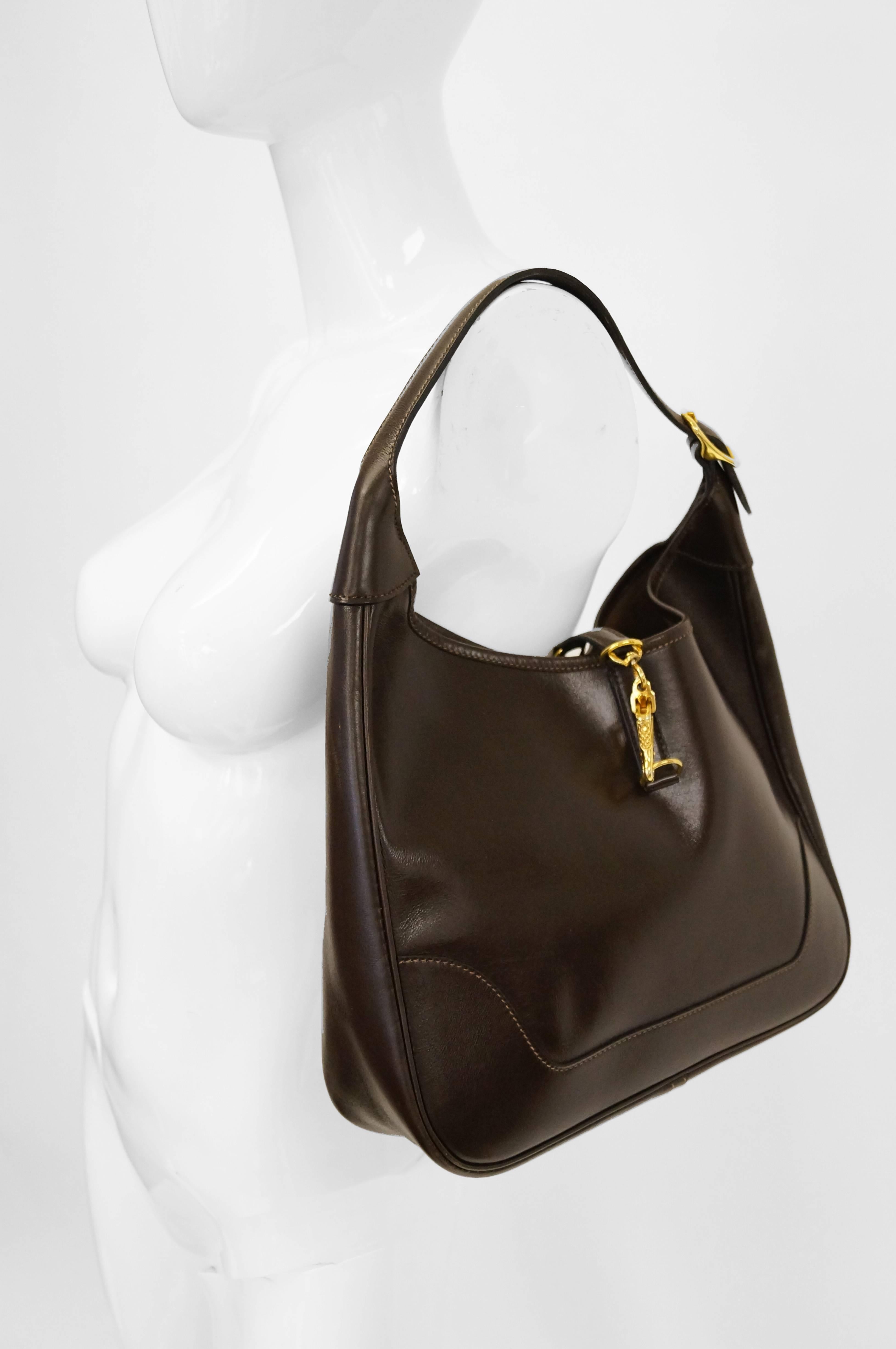 Hermès “Trim” Leather Shoulder Bag in Brown, 1960s  7