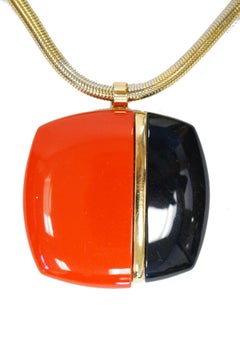 1970s Lanvin Lucite Medallion Necklace