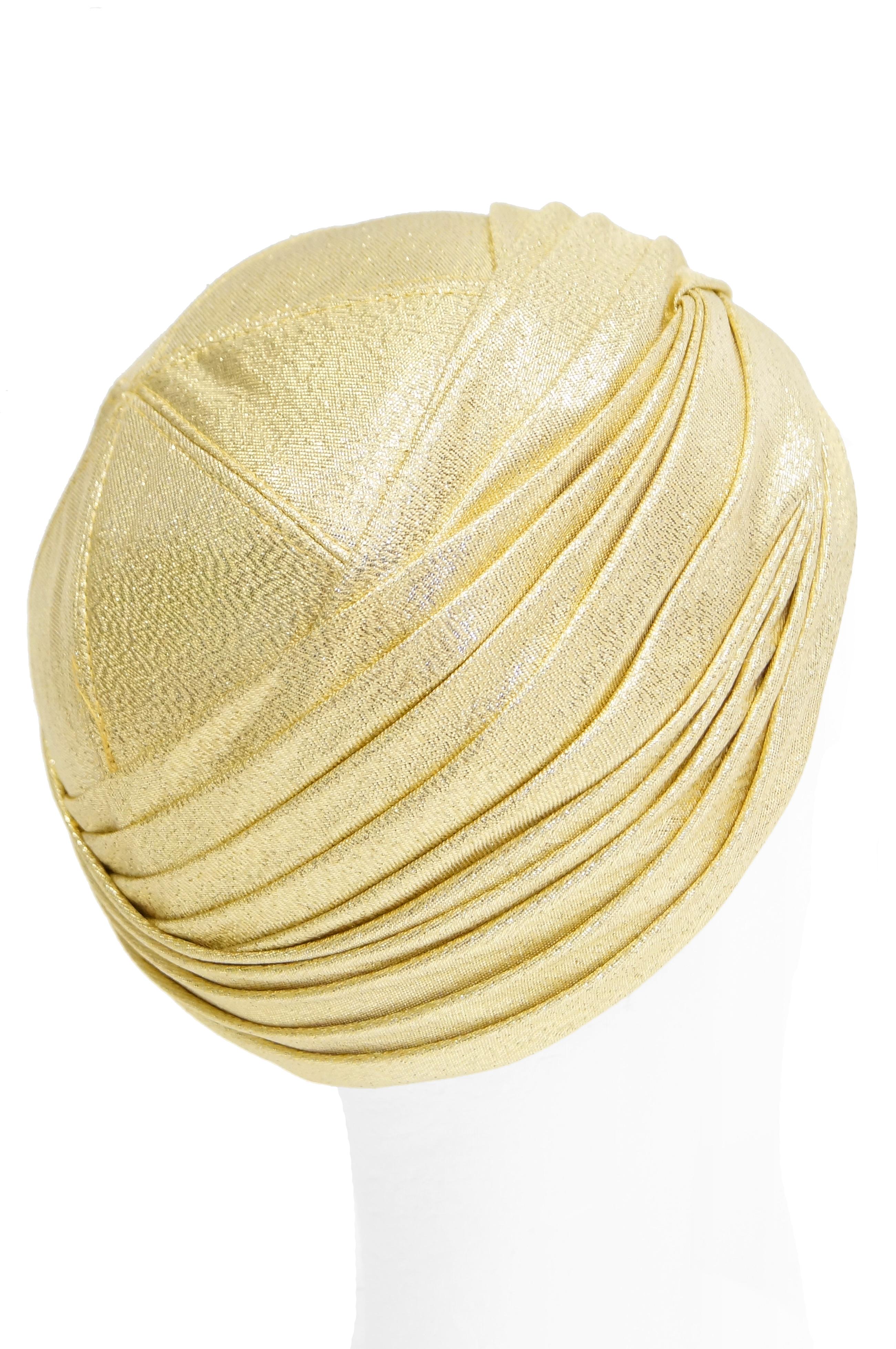 Pierre Cardin Gold Metallic Turban, 1950s  1
