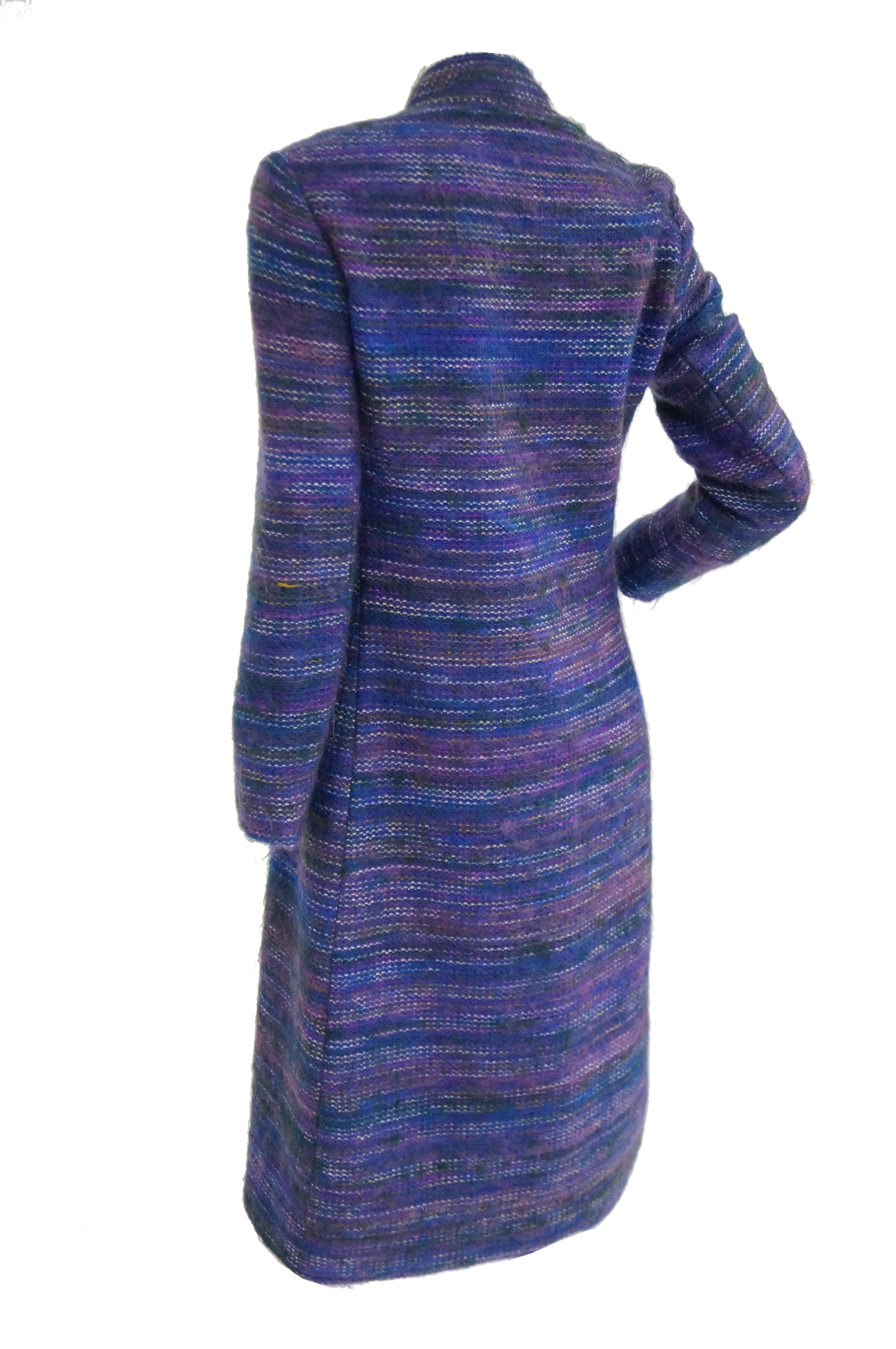 1960s Givenchy Aubergine Angora Wool Shift Dress 2
