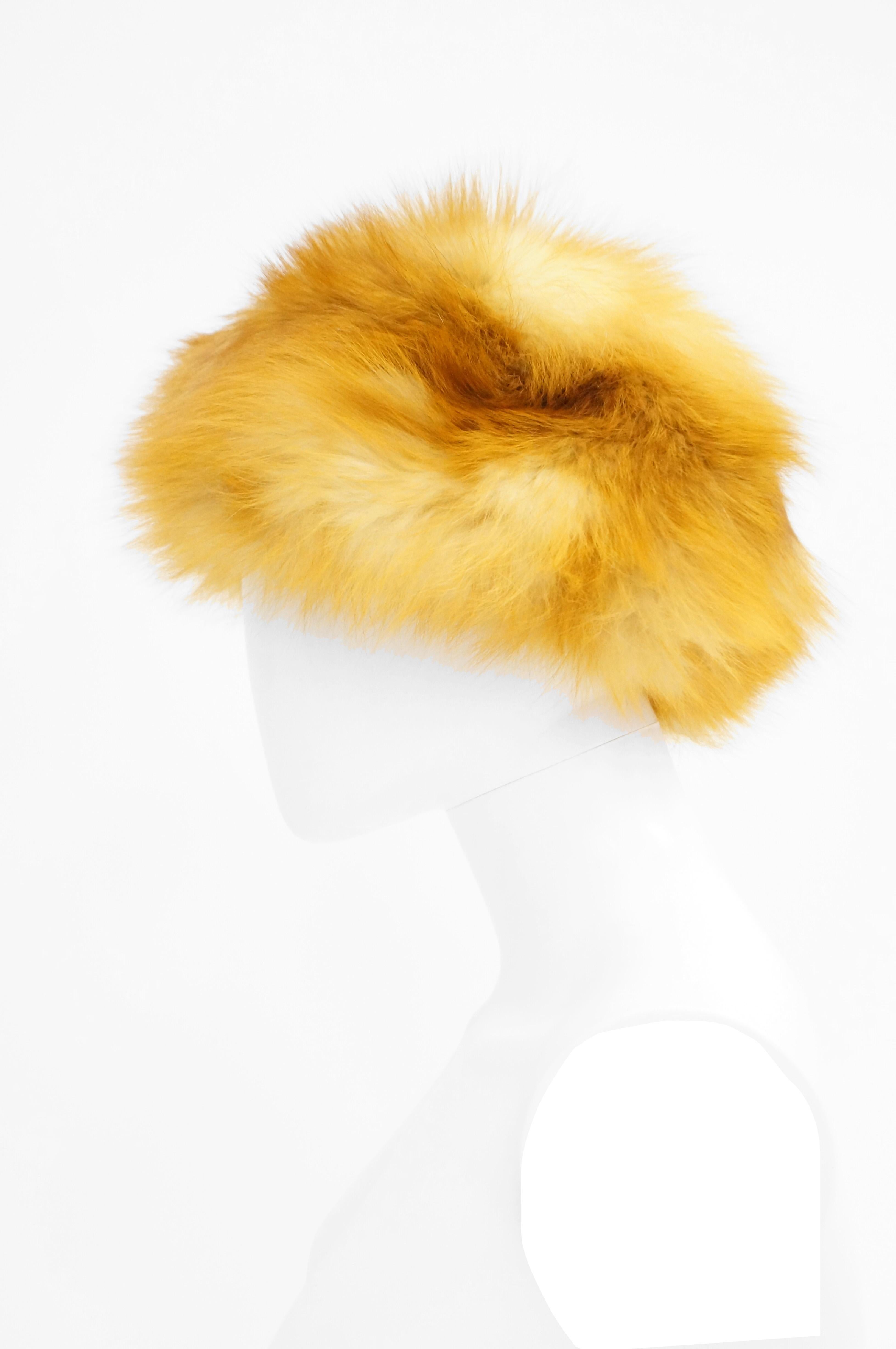 Brown 1960s Vincent & Bill Gold Fox Fur Hat For Sale